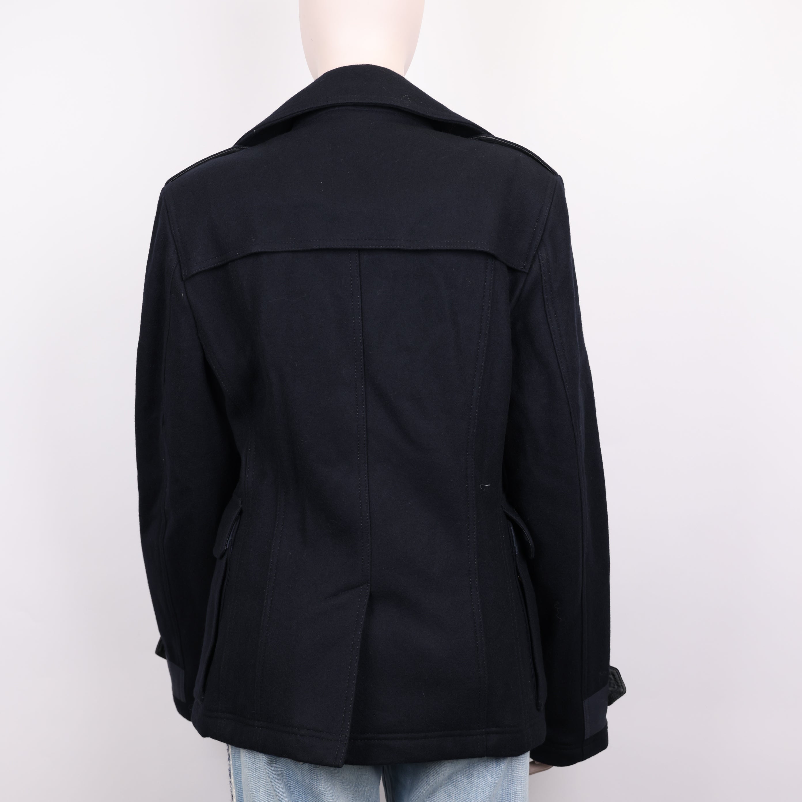 PRE OWNED- Dolce & Gabbana navy blue double-breasted short coat size 44