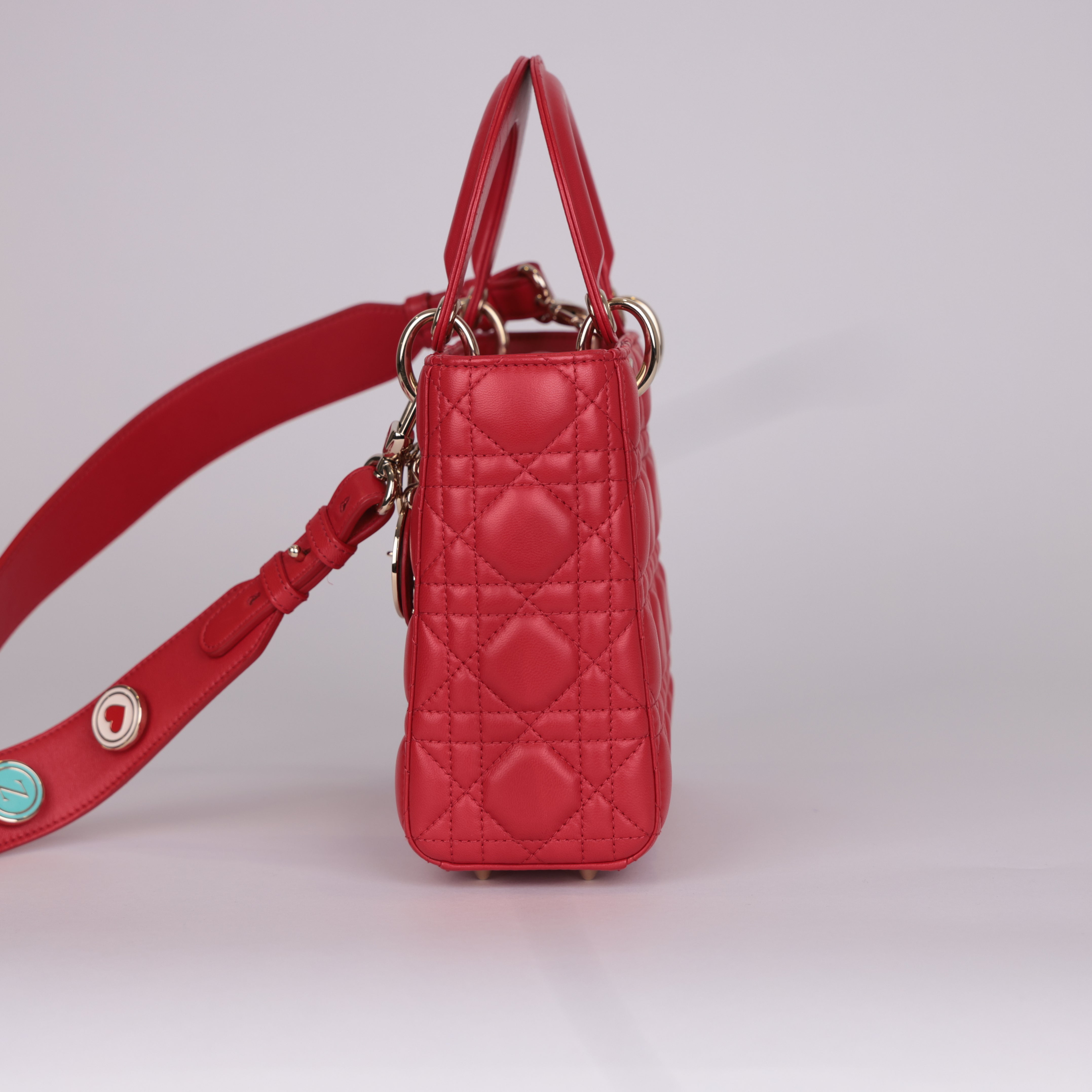 PRE OWNED-Dior 4-grid lady leather handbag