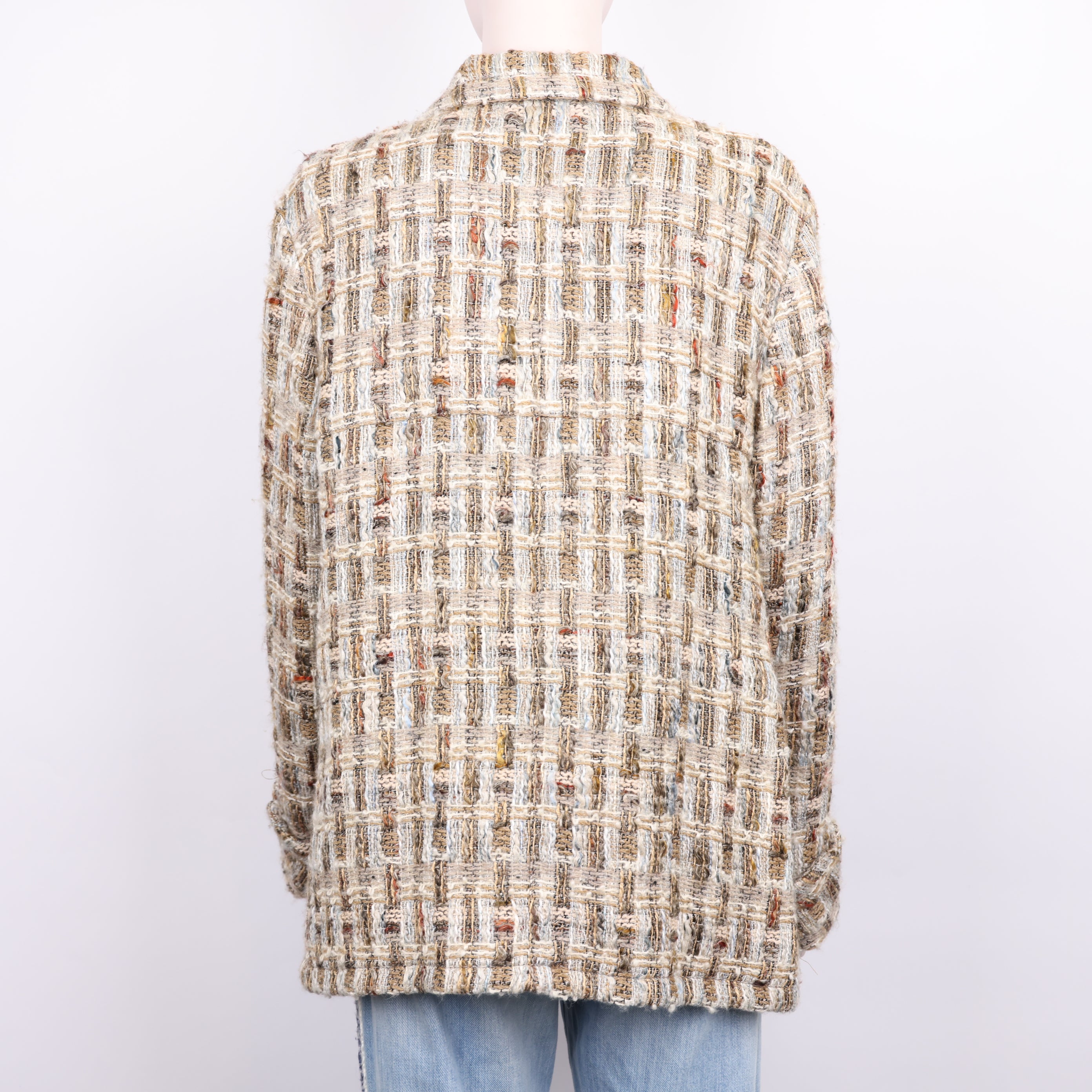 PRE OWNED- CHANEL Colorblock Braided Lapel Jacket Size 44