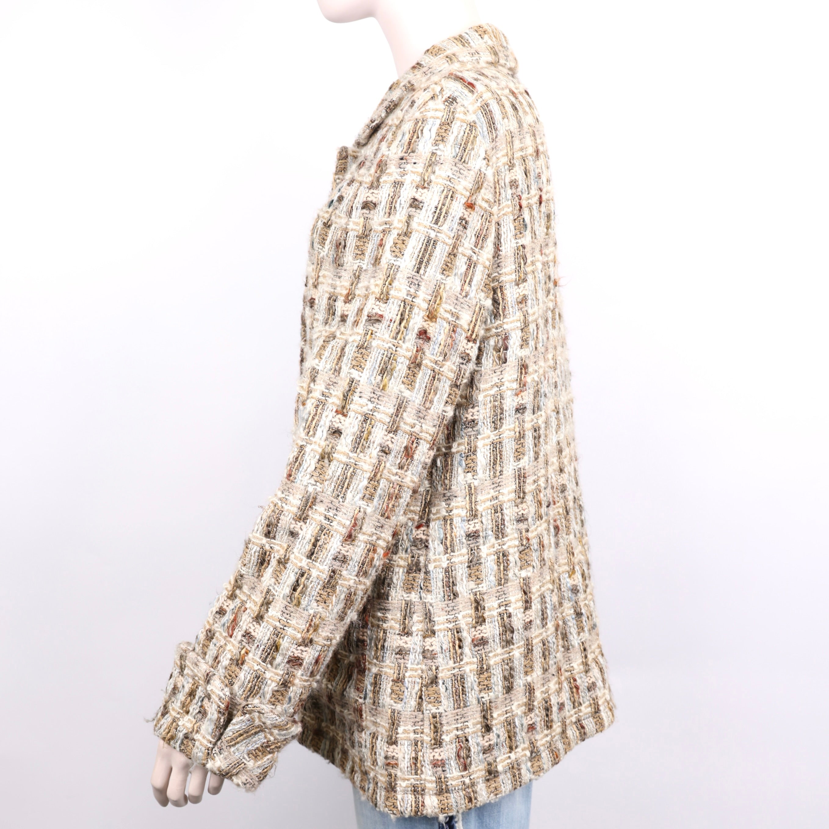 PRE OWNED- CHANEL Colorblock Braided Lapel Jacket Size 44