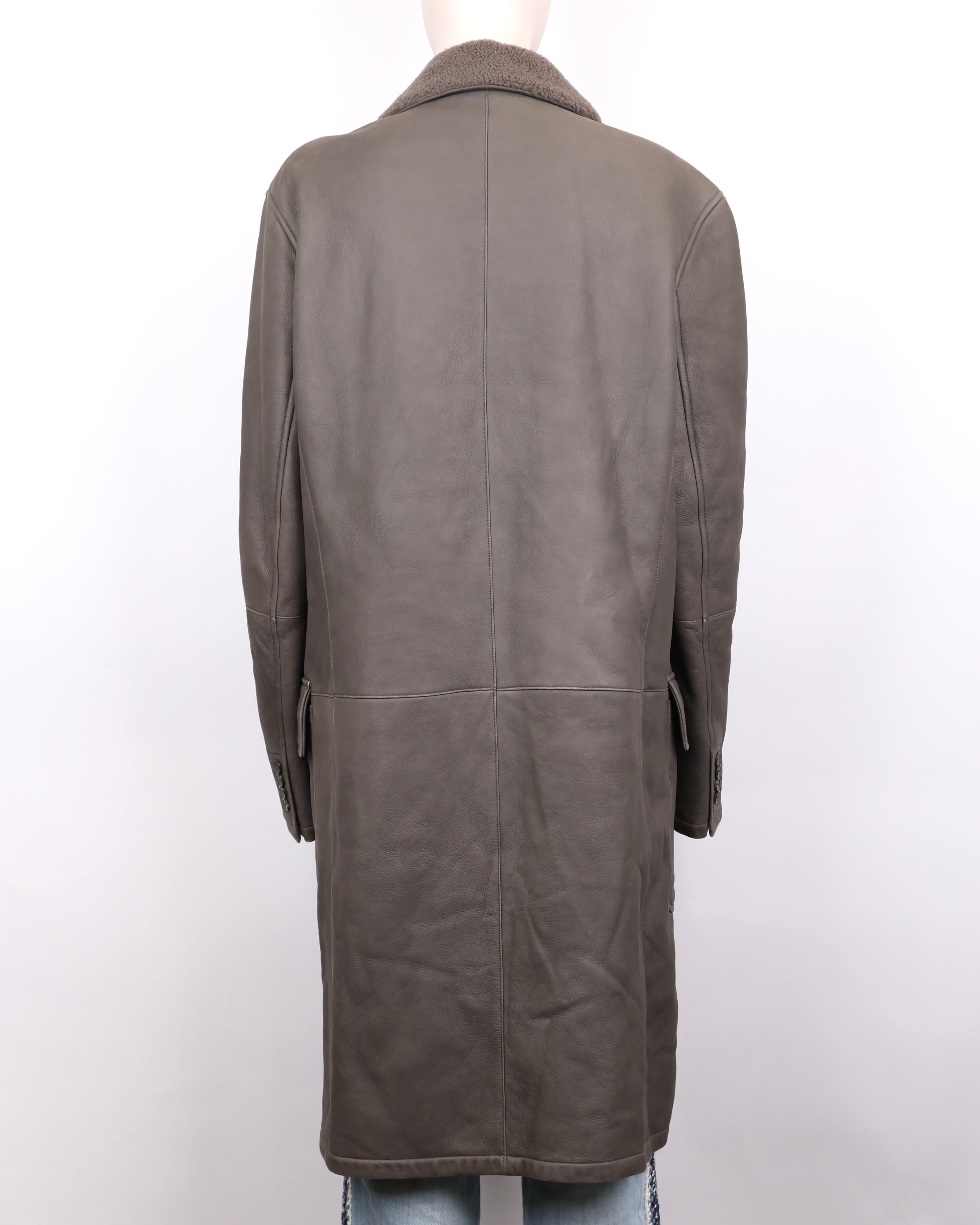 PRE OWNED-  Hermes fur lapel coat size 50