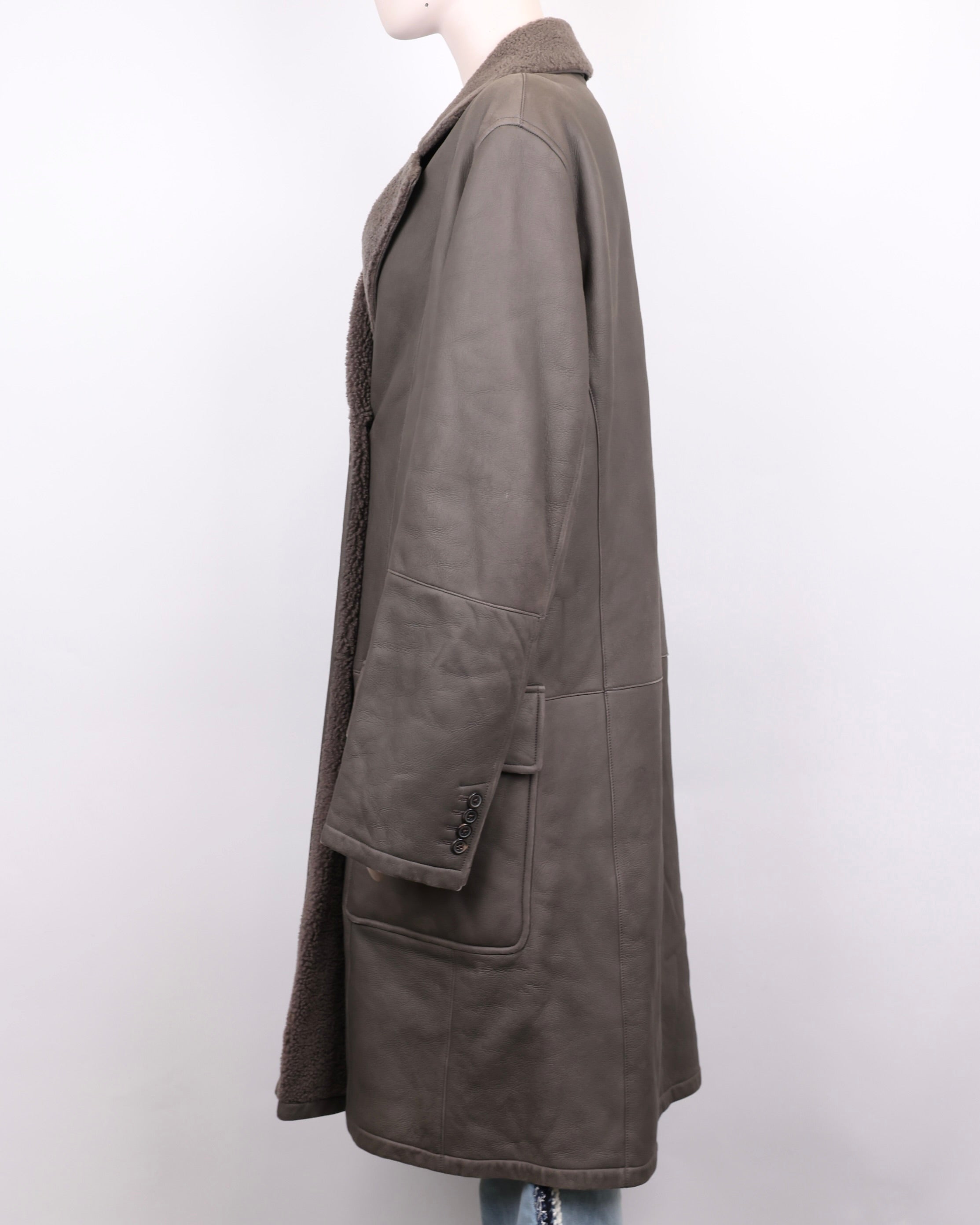 PRE OWNED-  Hermes fur lapel coat size 50