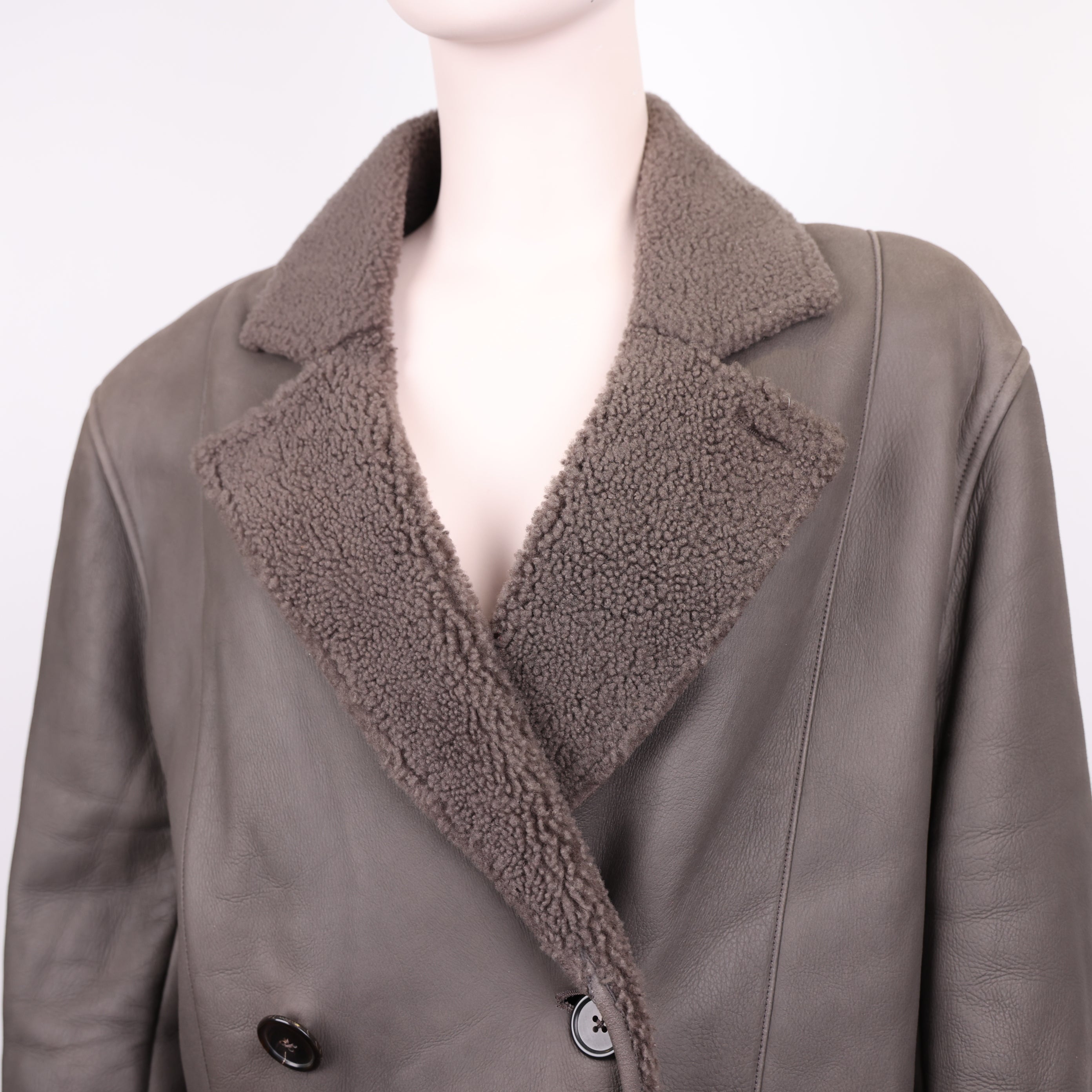 PRE OWNED-  Hermes fur lapel coat size 50