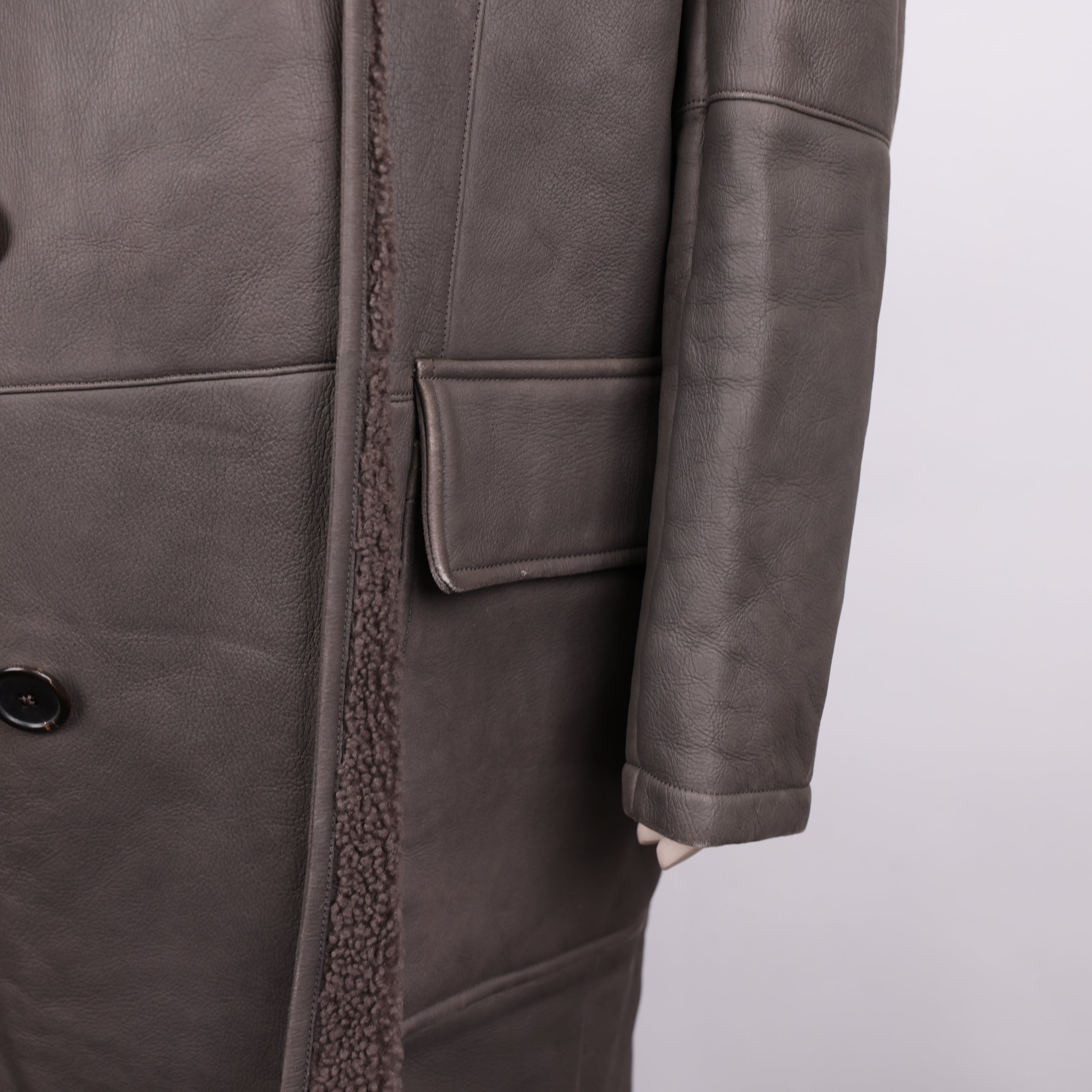 PRE OWNED-  Hermes fur lapel coat size 50