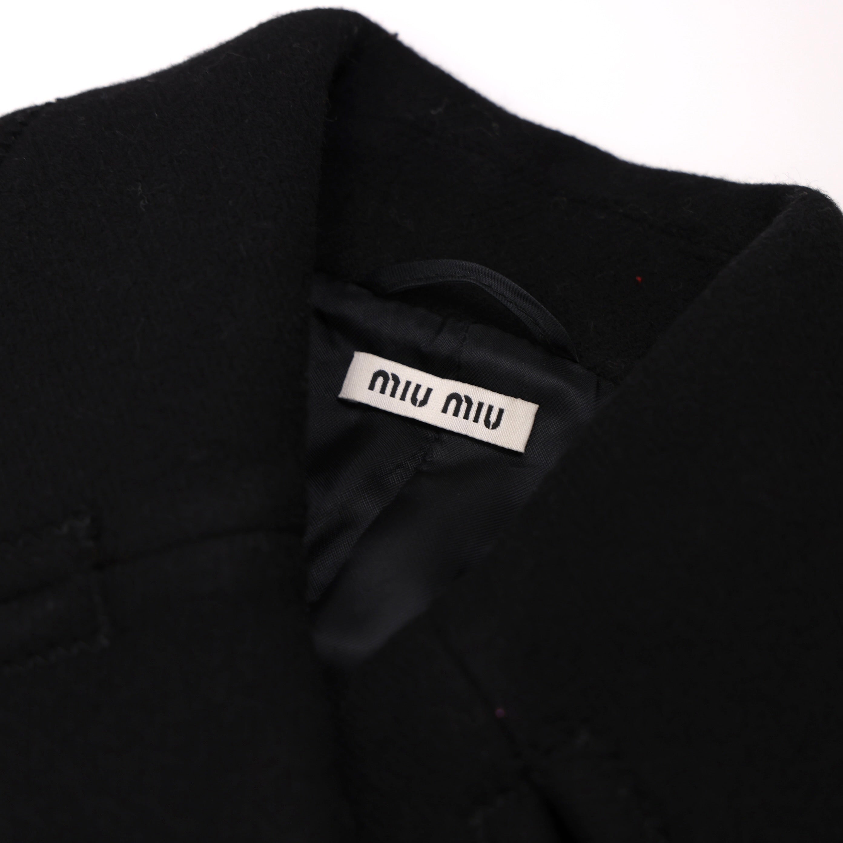 PRE OWNED- Miu Miu black double-breasted coat size 40
