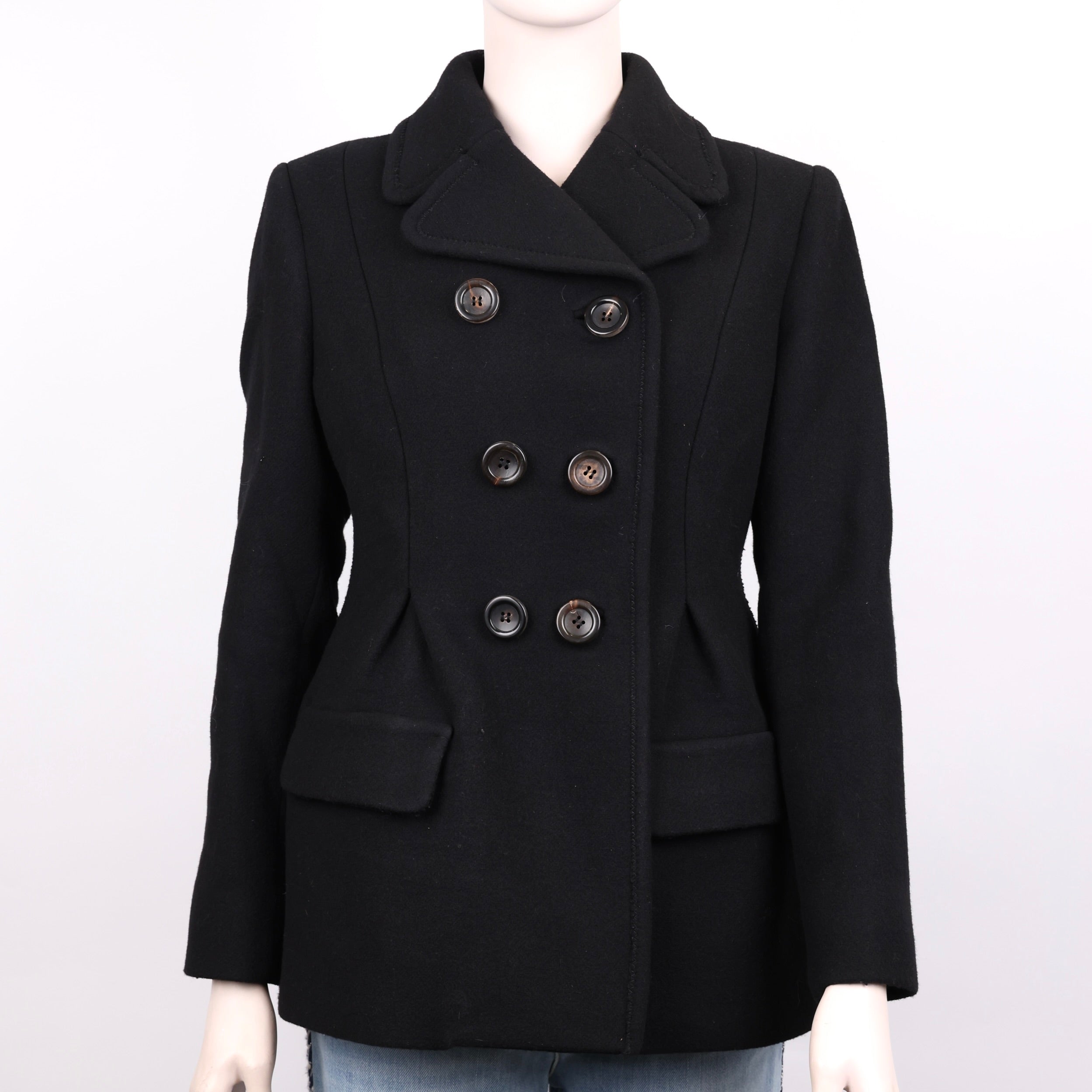 PRE OWNED- Miu Miu black double-breasted coat size 40