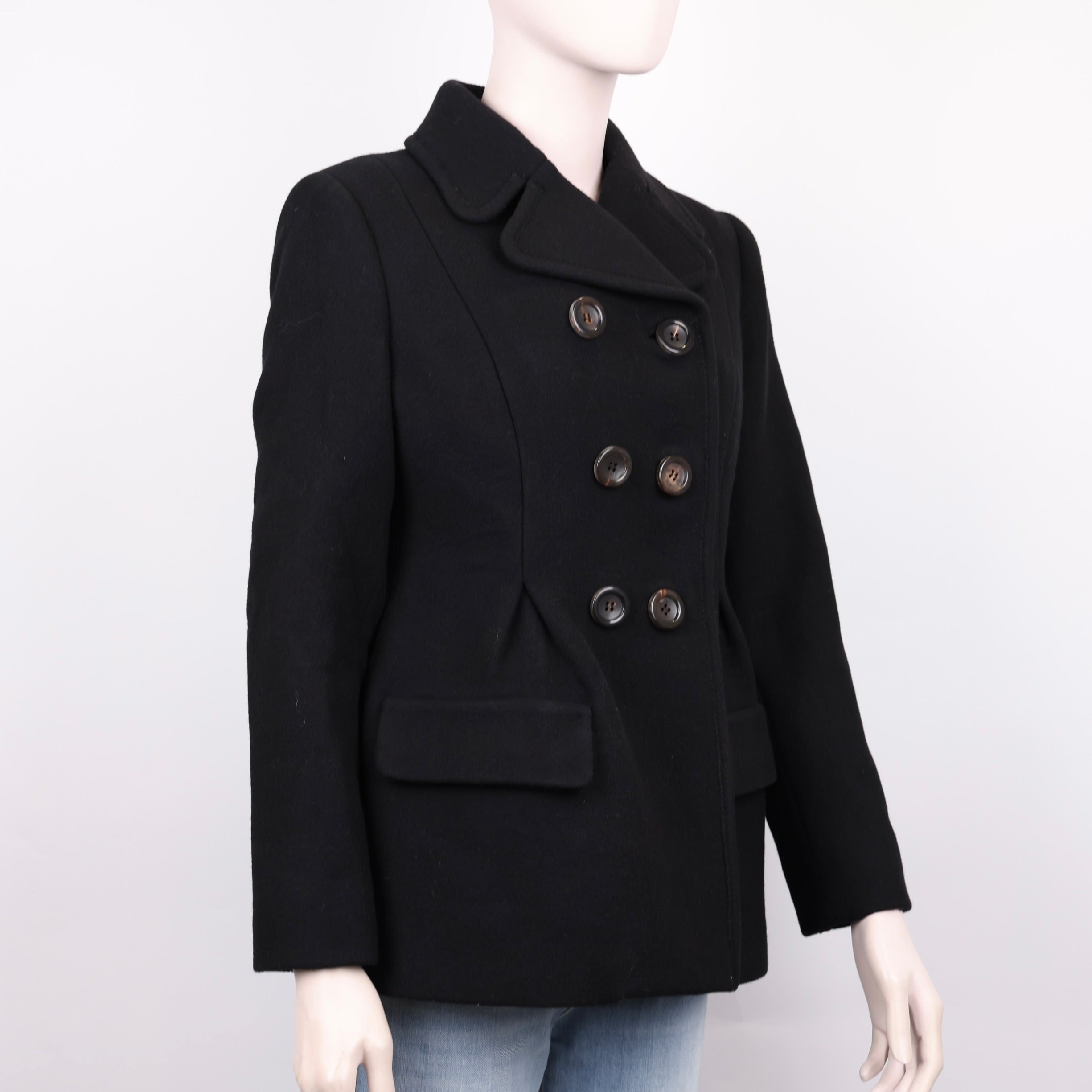 PRE OWNED- Miu Miu black double-breasted coat size 40