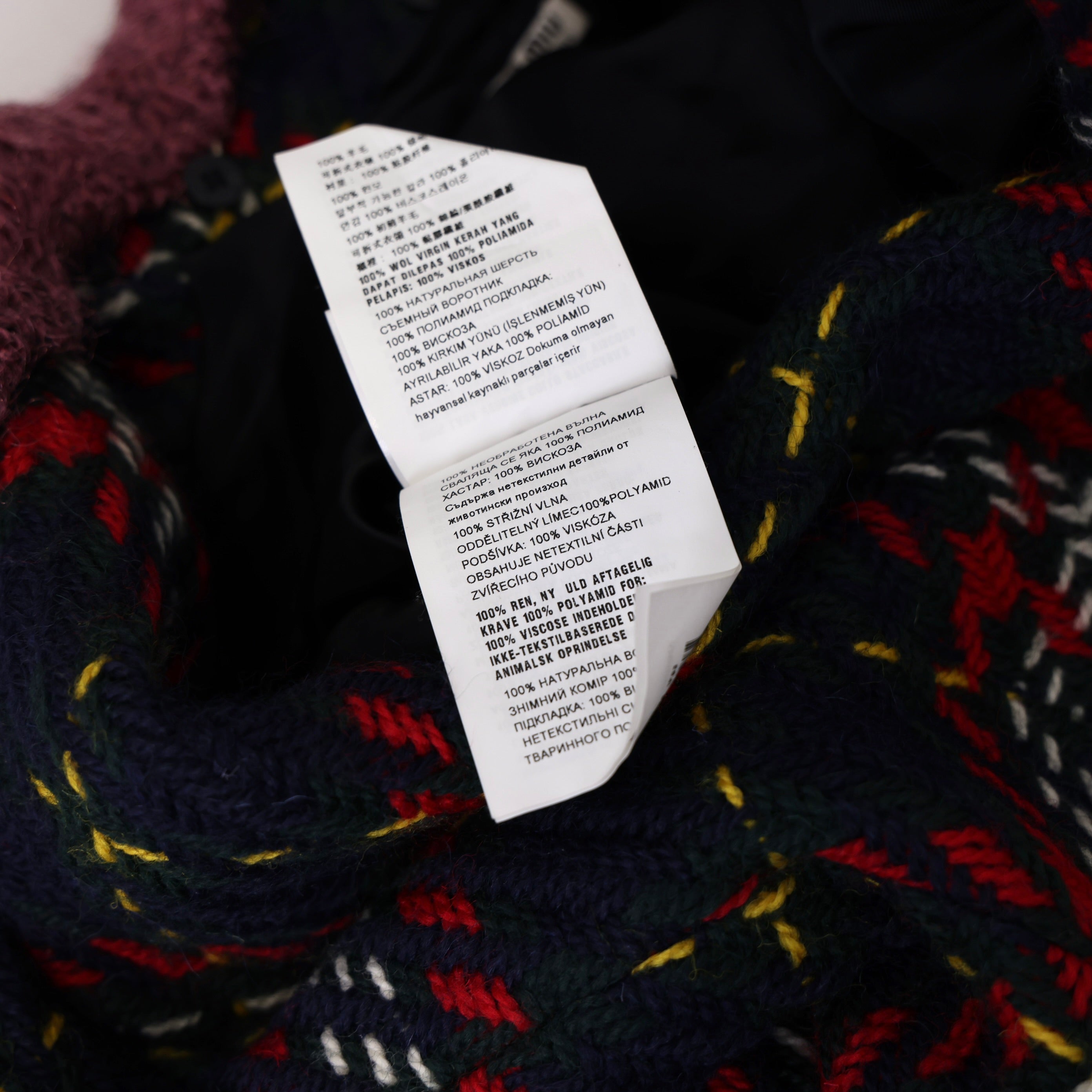 PRE OWNED-Miu Miu fur collar plaid coat size 40