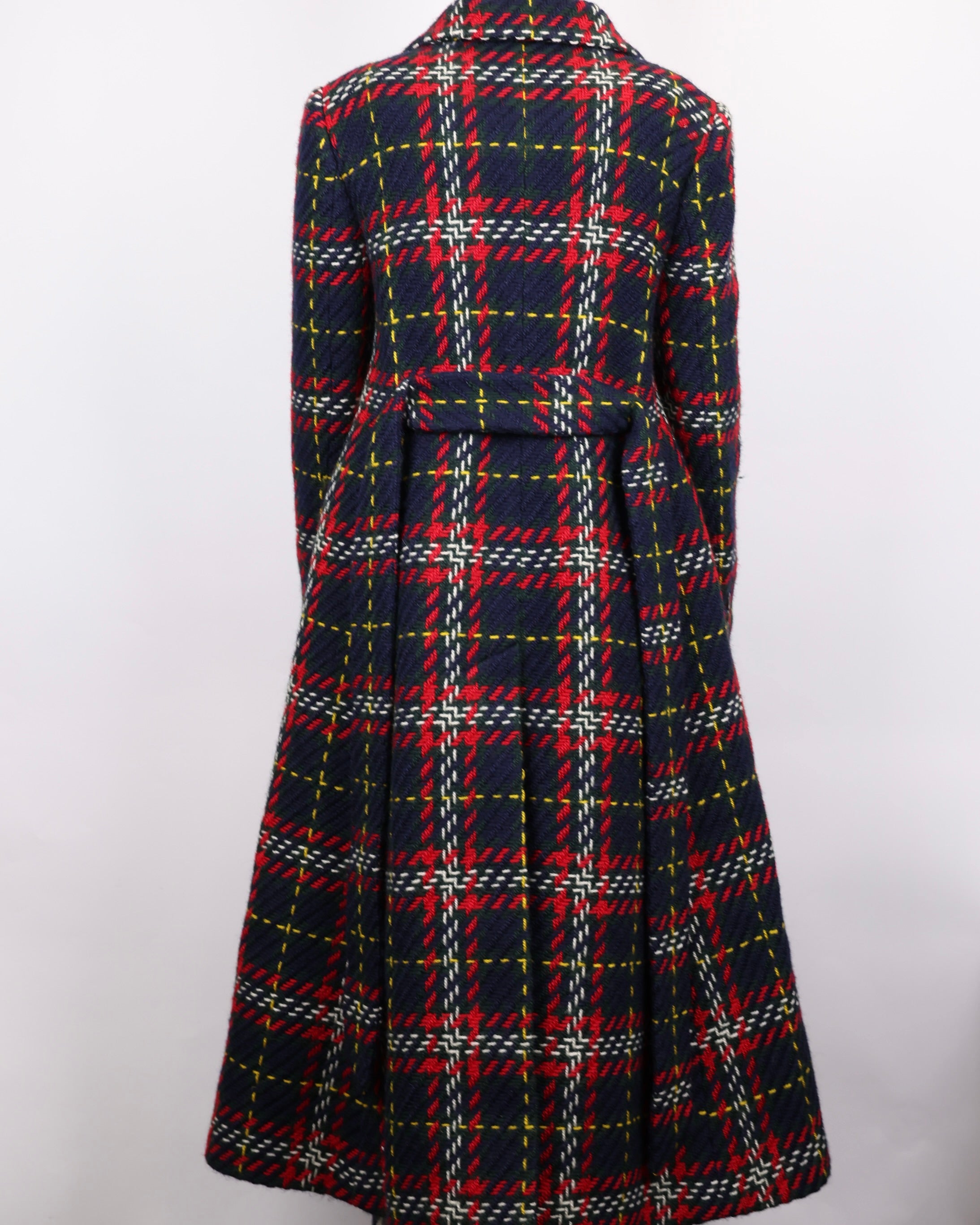 PRE OWNED-Miu Miu fur collar plaid coat size 40