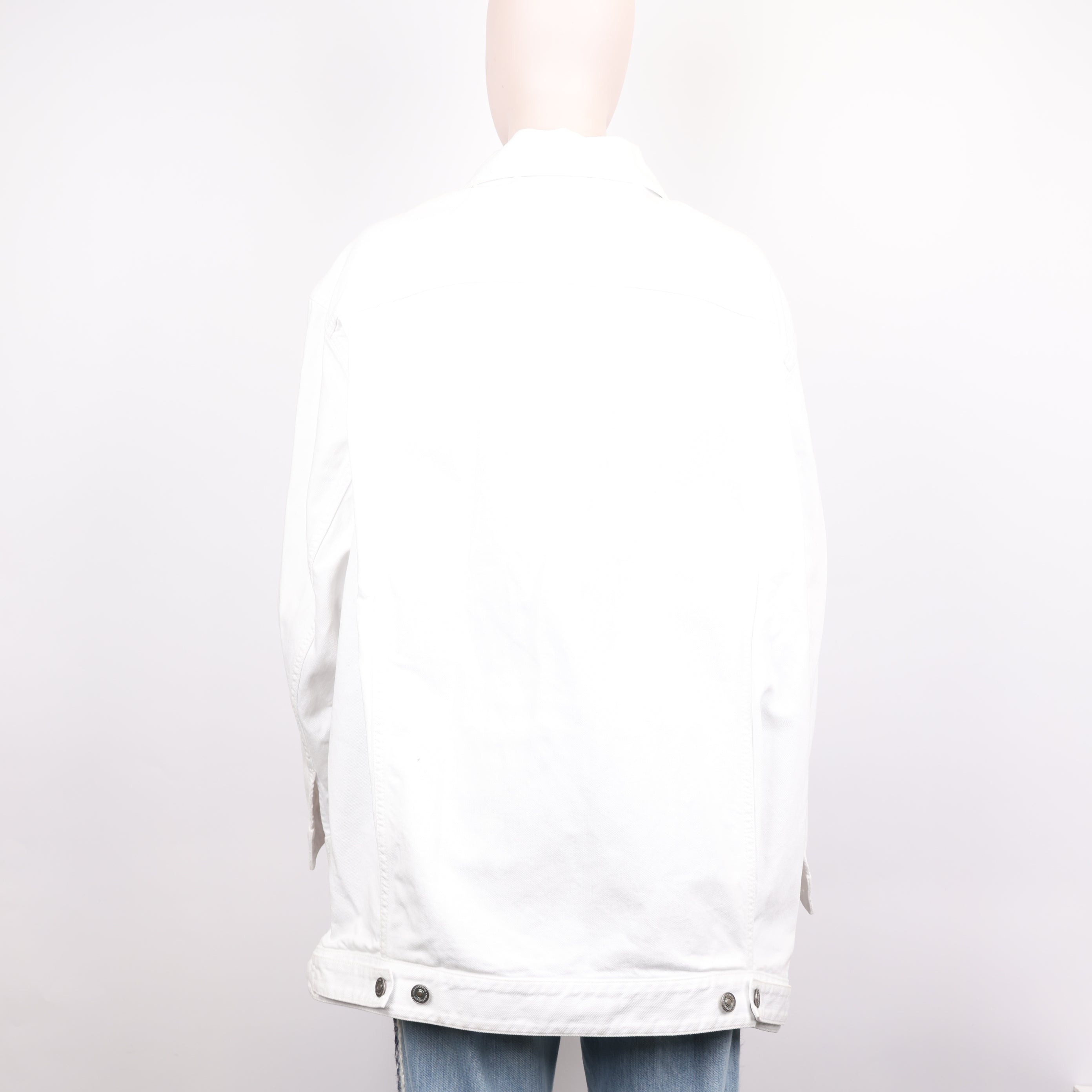 PRE OWNED- Dior white bee embroidered denim jacket size 38