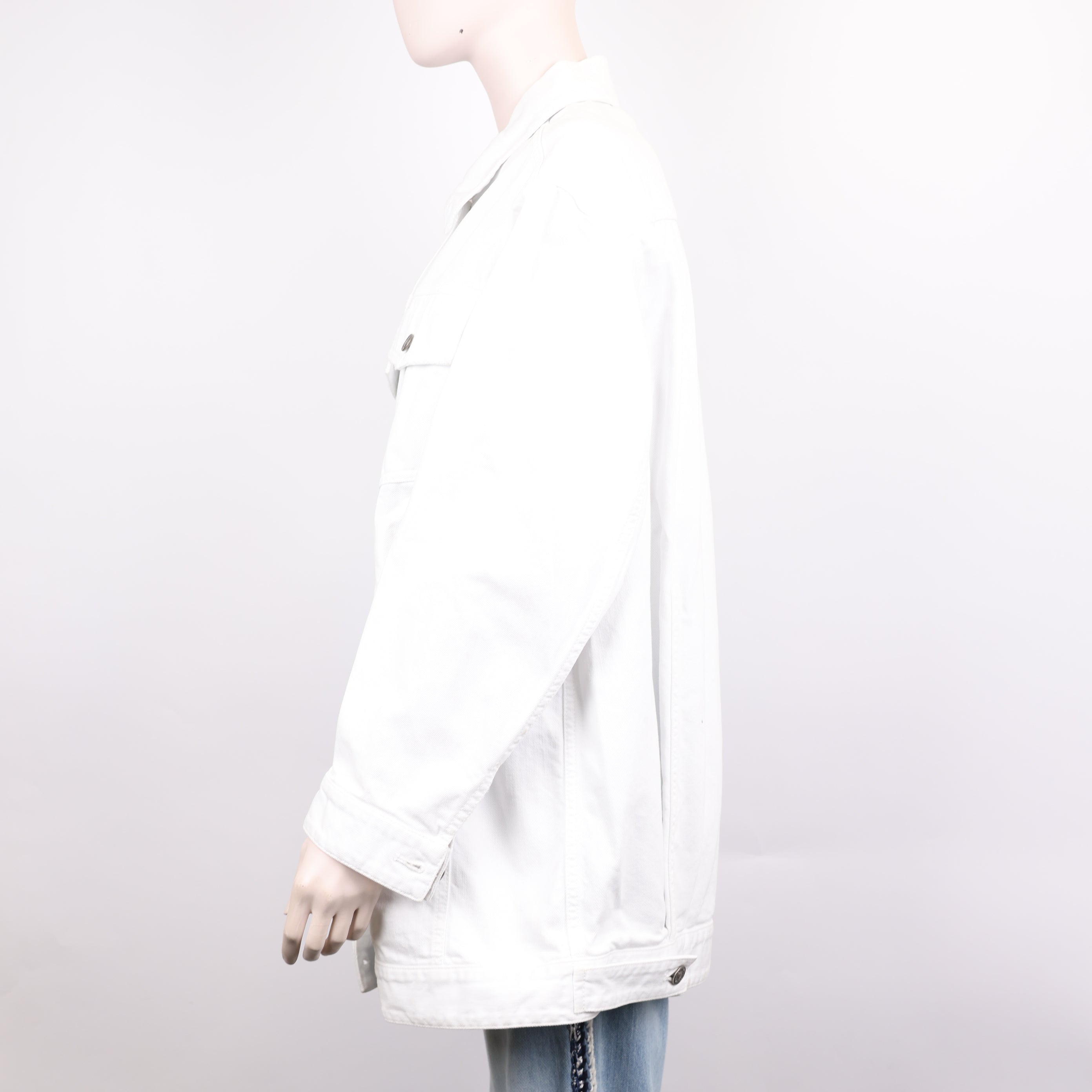 PRE OWNED- Dior white bee embroidered denim jacket size 38