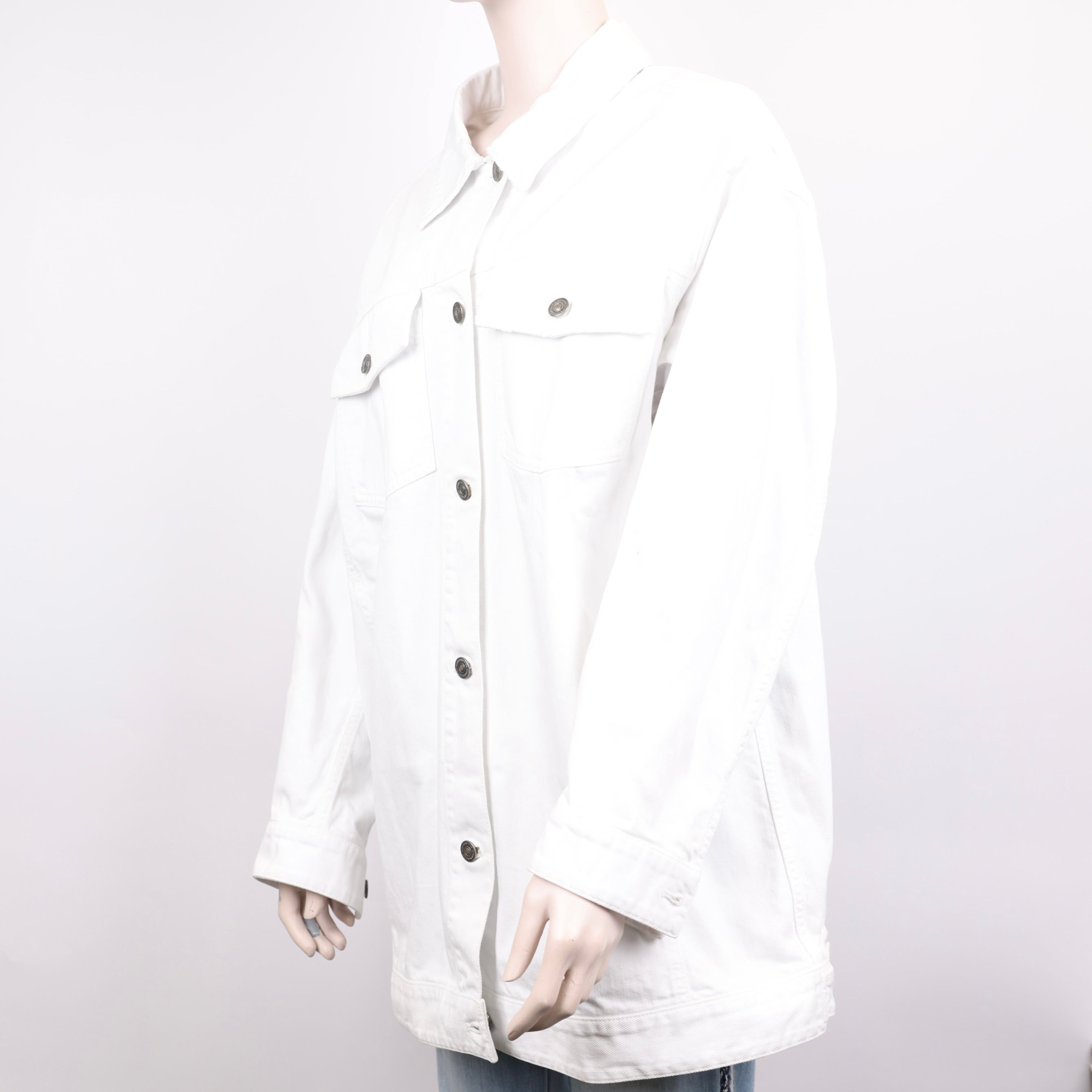 PRE OWNED- Dior white bee embroidered denim jacket size 38