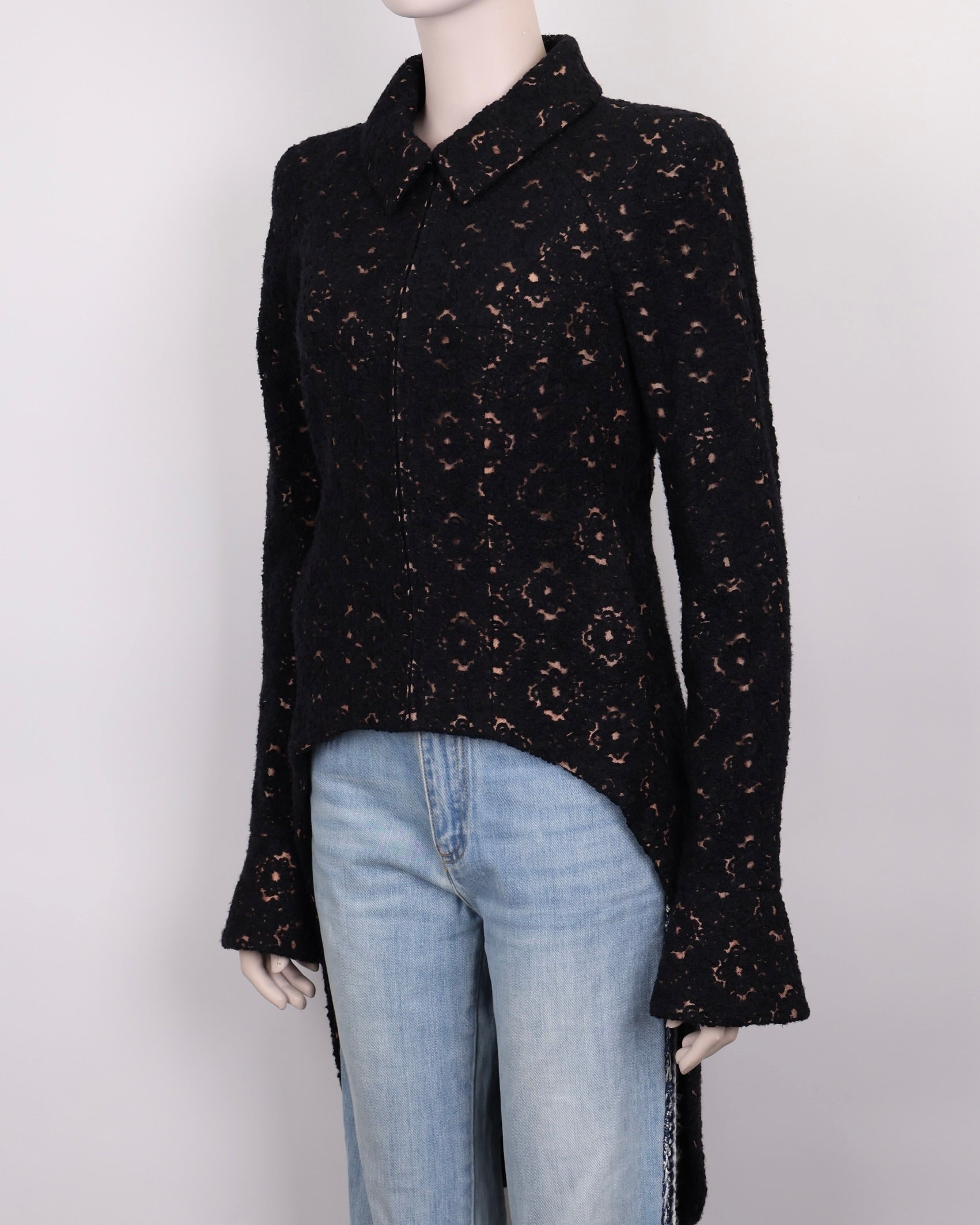 PRE OWNED- Chanel Lace Embroidered Tweed Evening Coat  Size 38