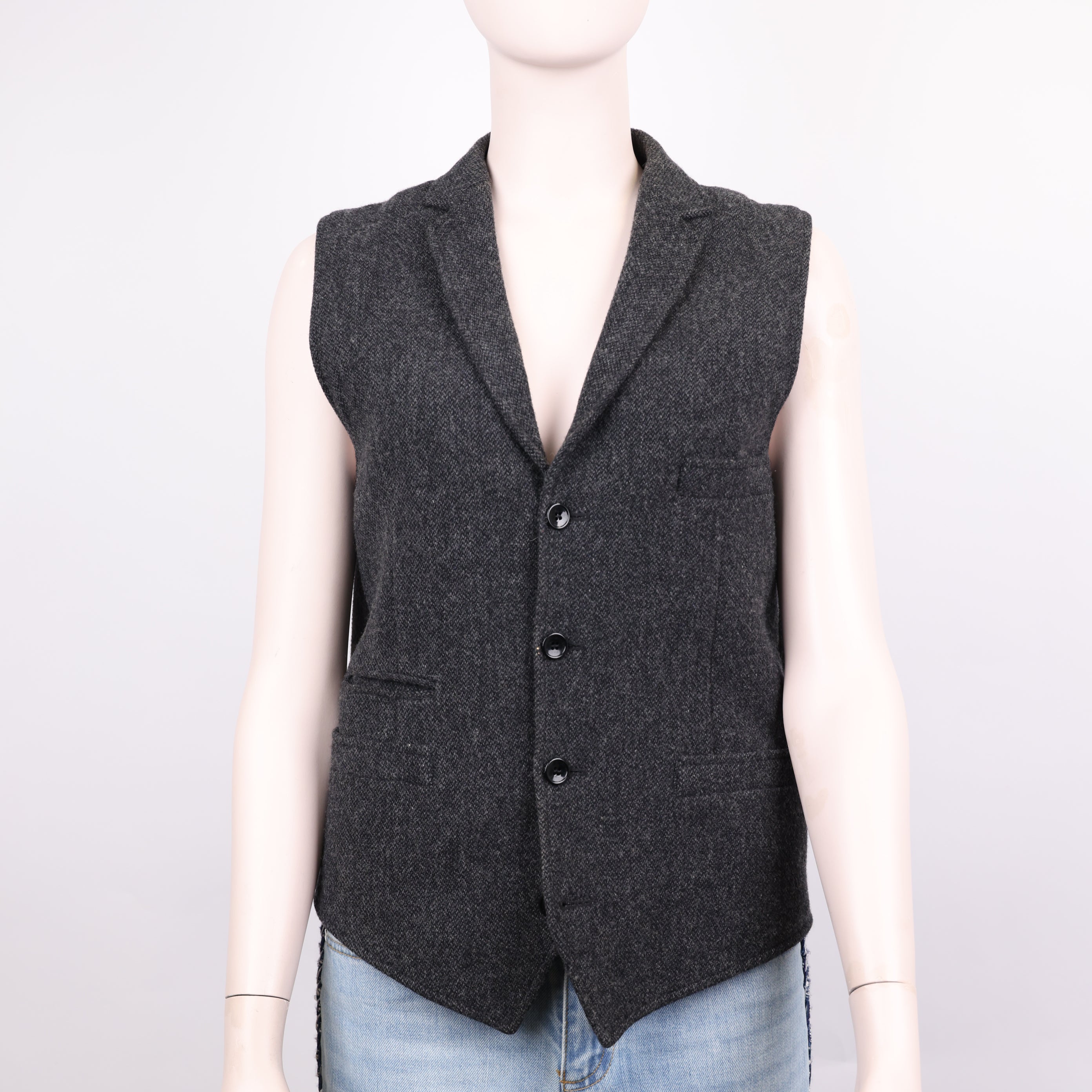 PRE OWNED- Dolce & Gabbana black and gray wool vest size 46