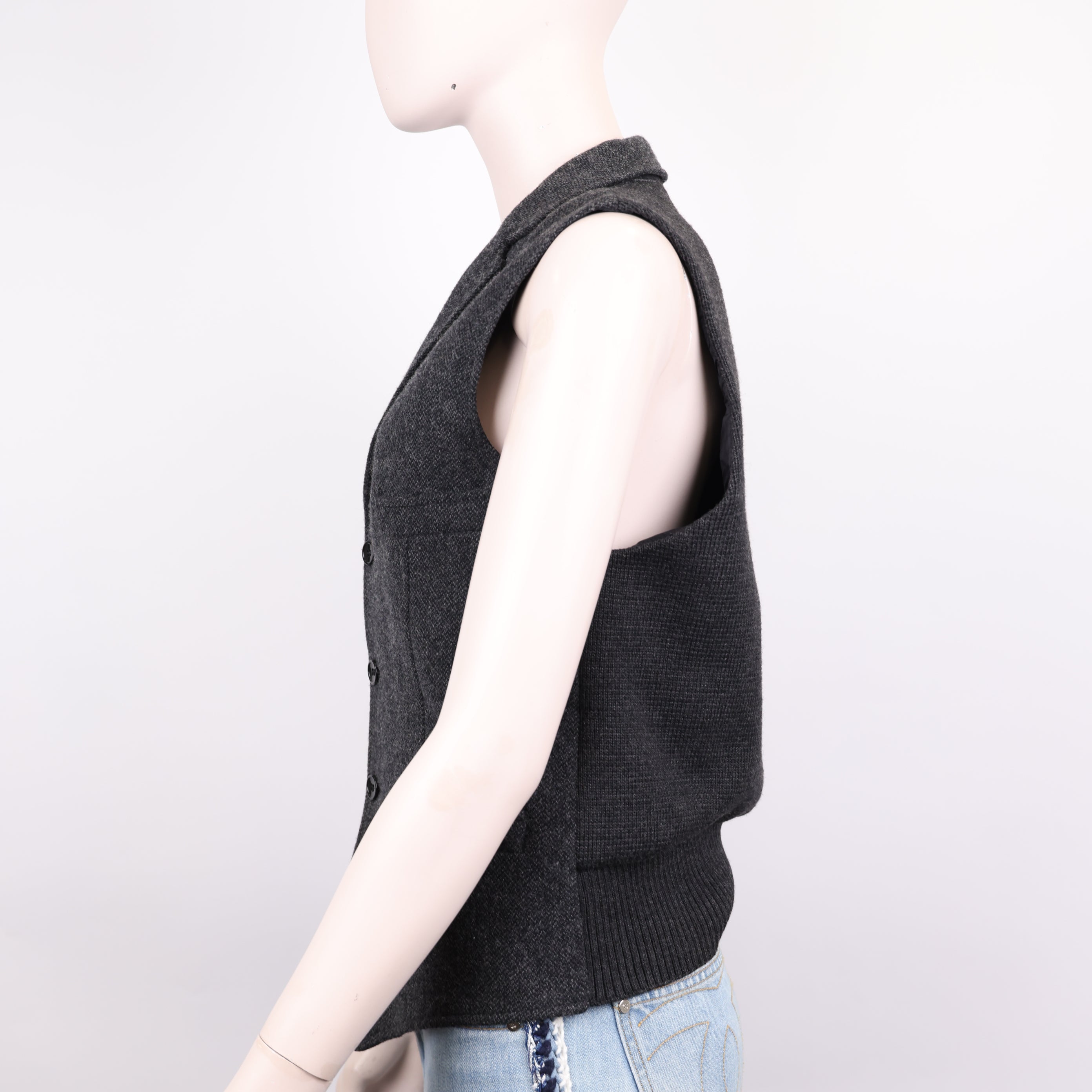 PRE OWNED- Dolce & Gabbana black and gray wool vest size 46