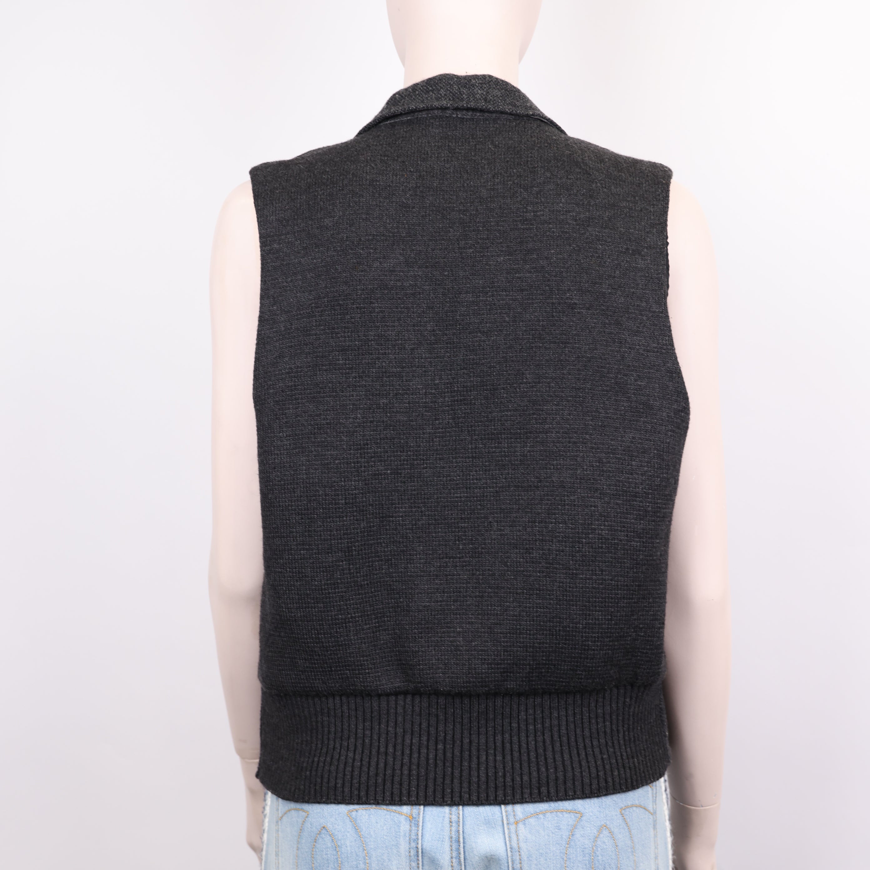PRE OWNED- Dolce & Gabbana black and gray wool vest size 46