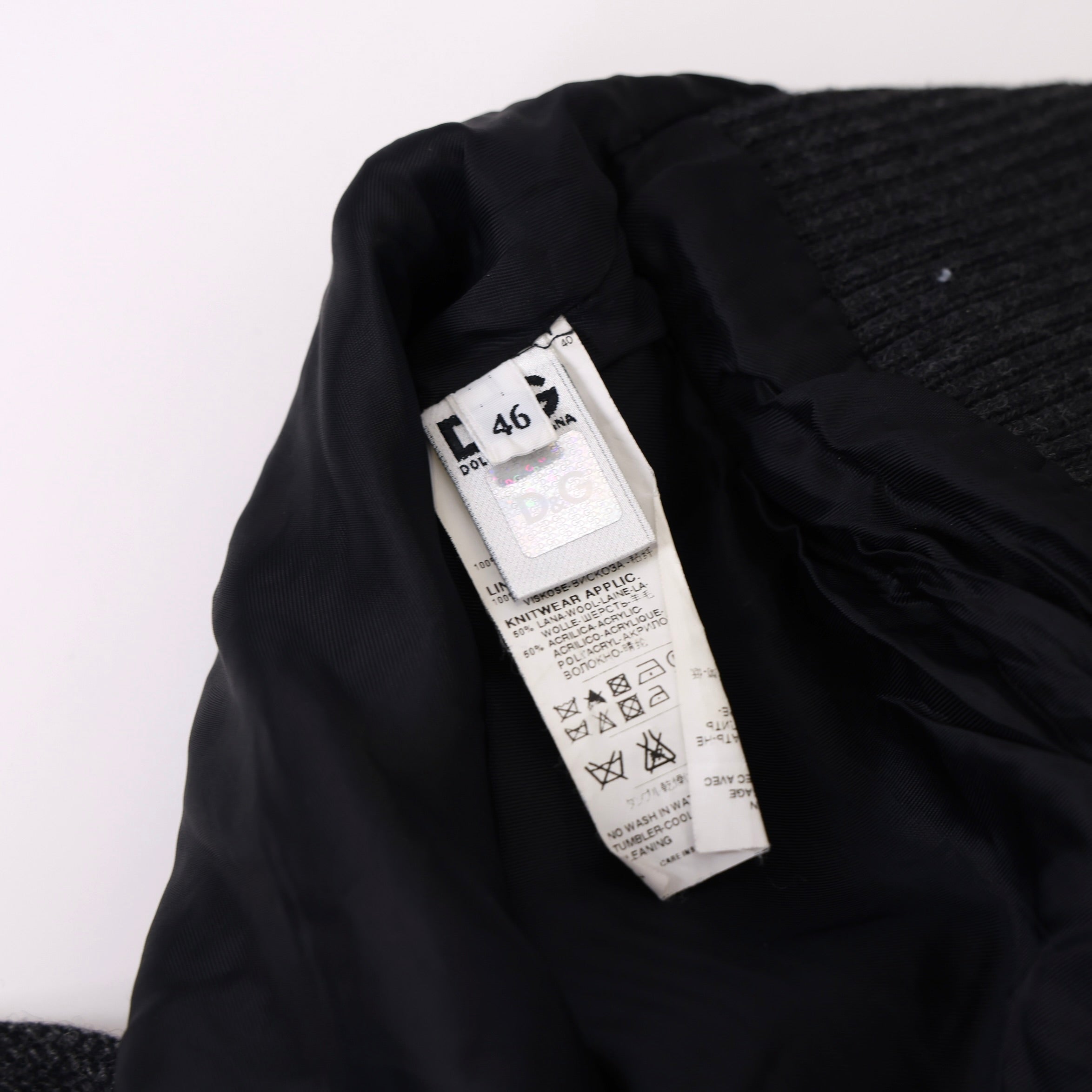 PRE OWNED- Dolce & Gabbana black and gray wool vest size 46
