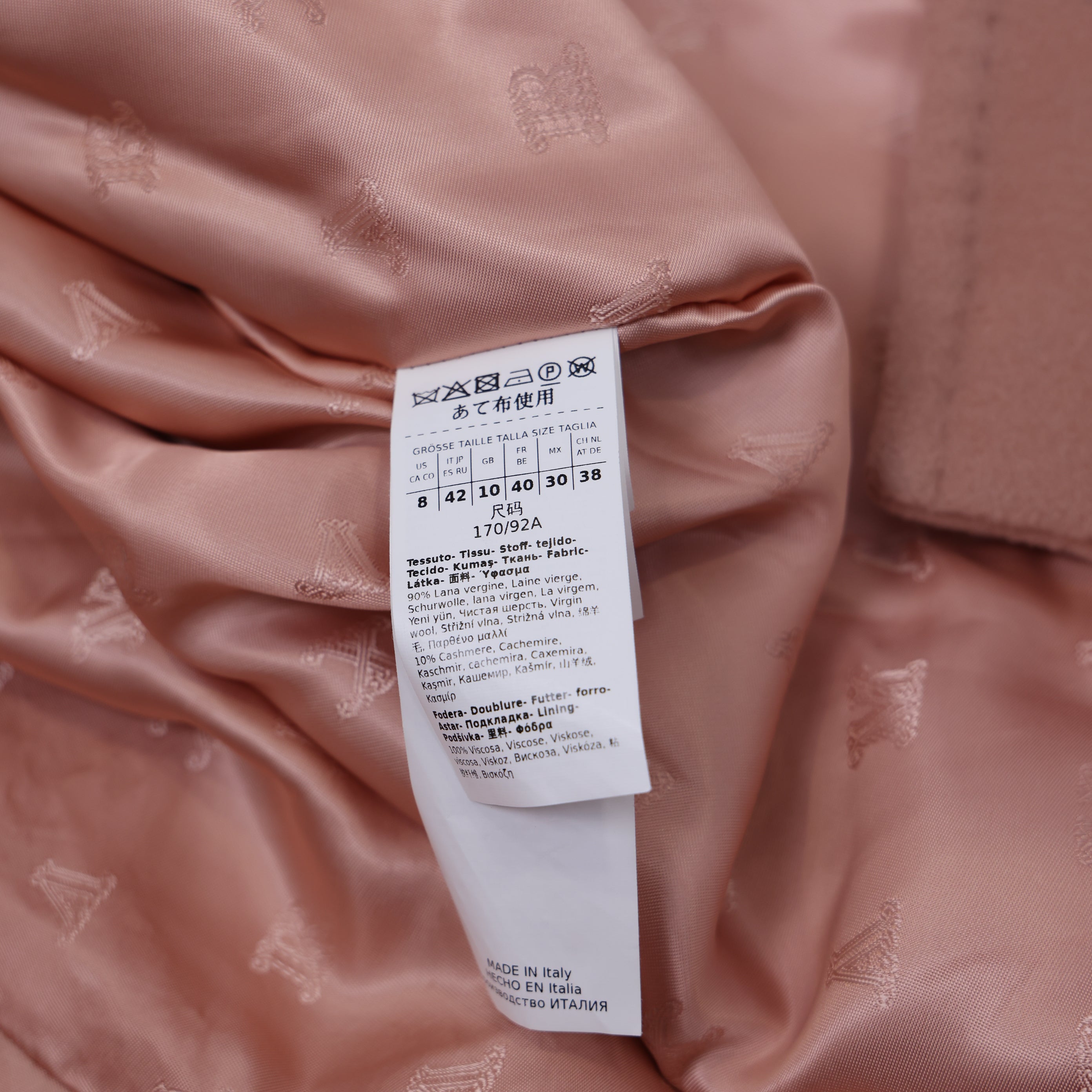 PRE OWNED- Max Mara Pink Rebus Coat SIZE 10