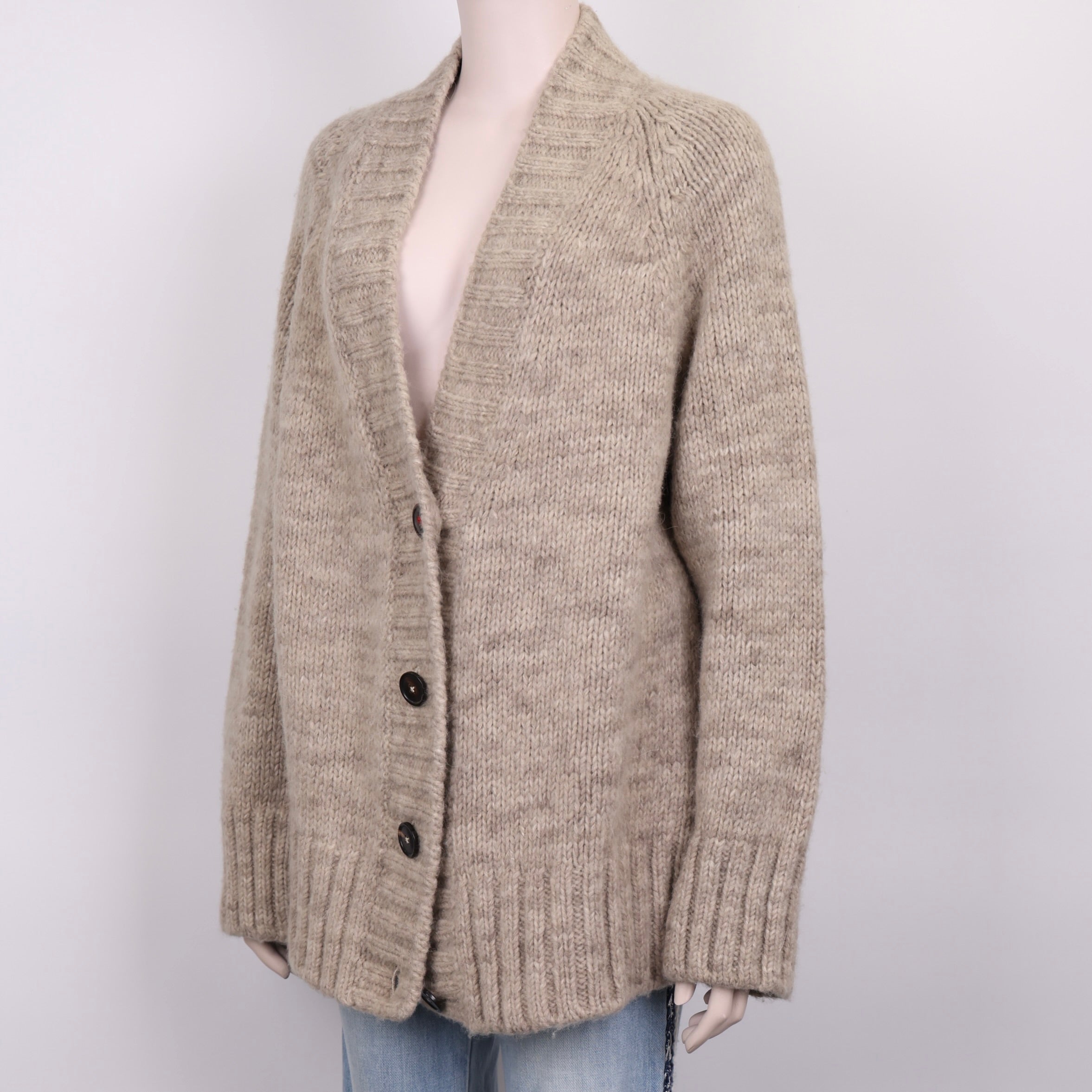 PRE OWNED- Maison Margiela Oversized V-Neck Brown Knit Sweater Size S