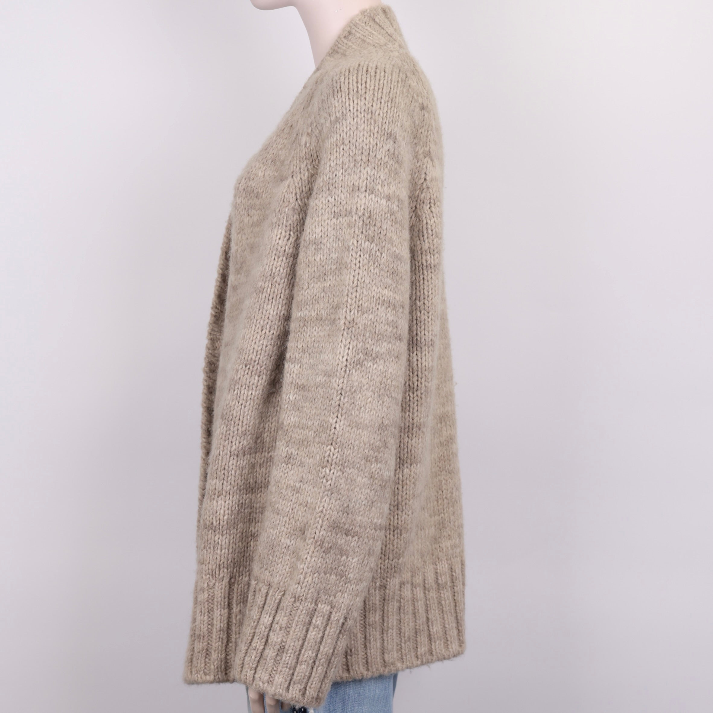 PRE OWNED- Maison Margiela Oversized V-Neck Brown Knit Sweater Size S