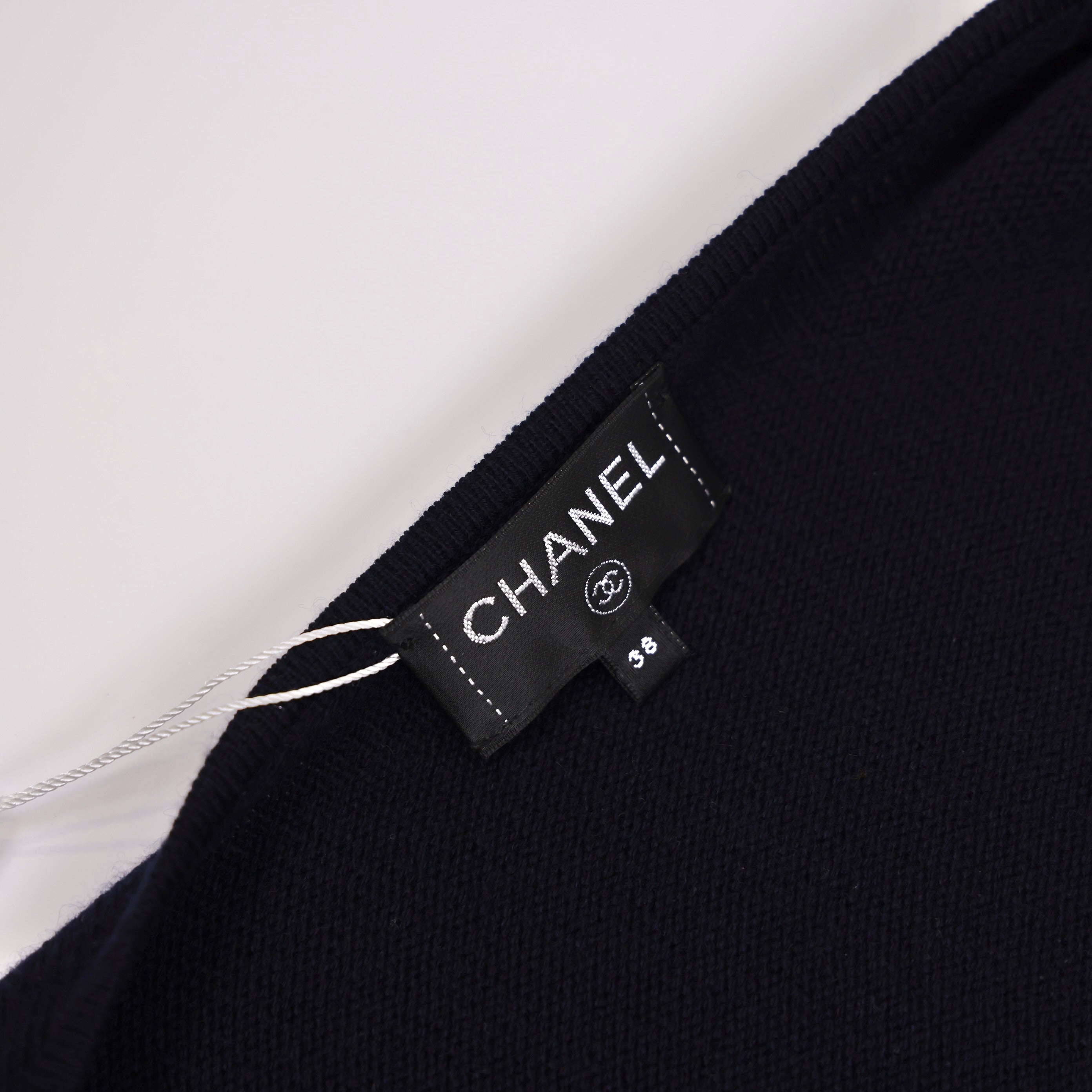 PRE OWNED- CHANEL CASHMERE CARDI/COAT WITH 'CC' LOGO BUTTONS. SIZE 38FR
