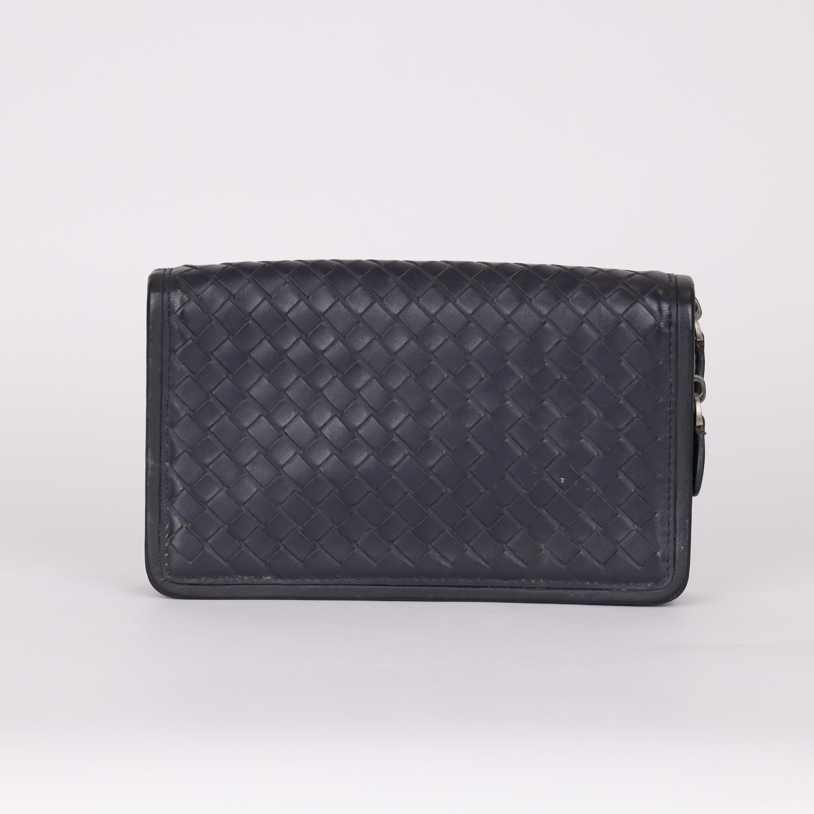 PRE OWNED- Bottega Veneta Black Intrecciato Wallet J0562W32143