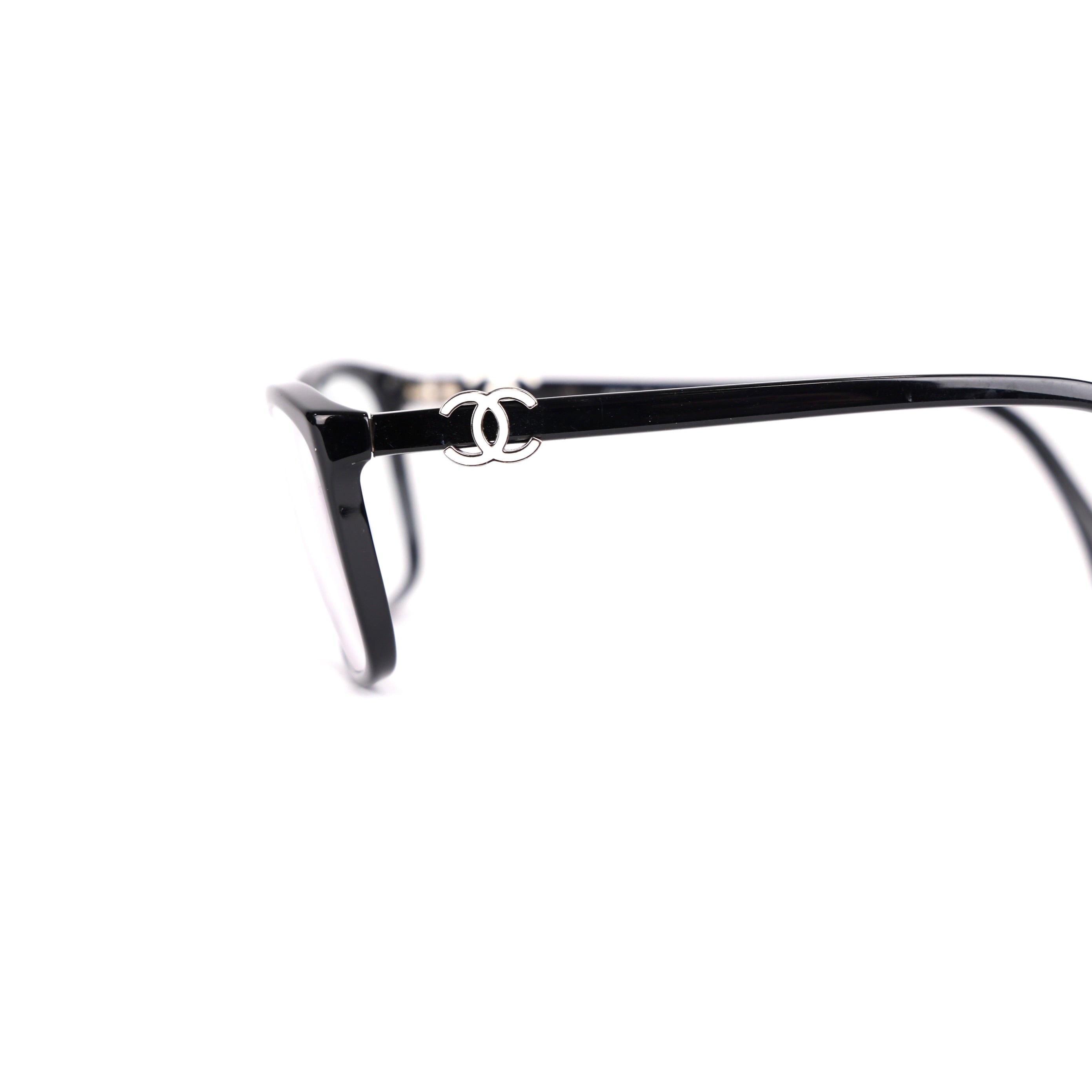 PRE OWNED- CHANEL Black Logo Optical Glasses