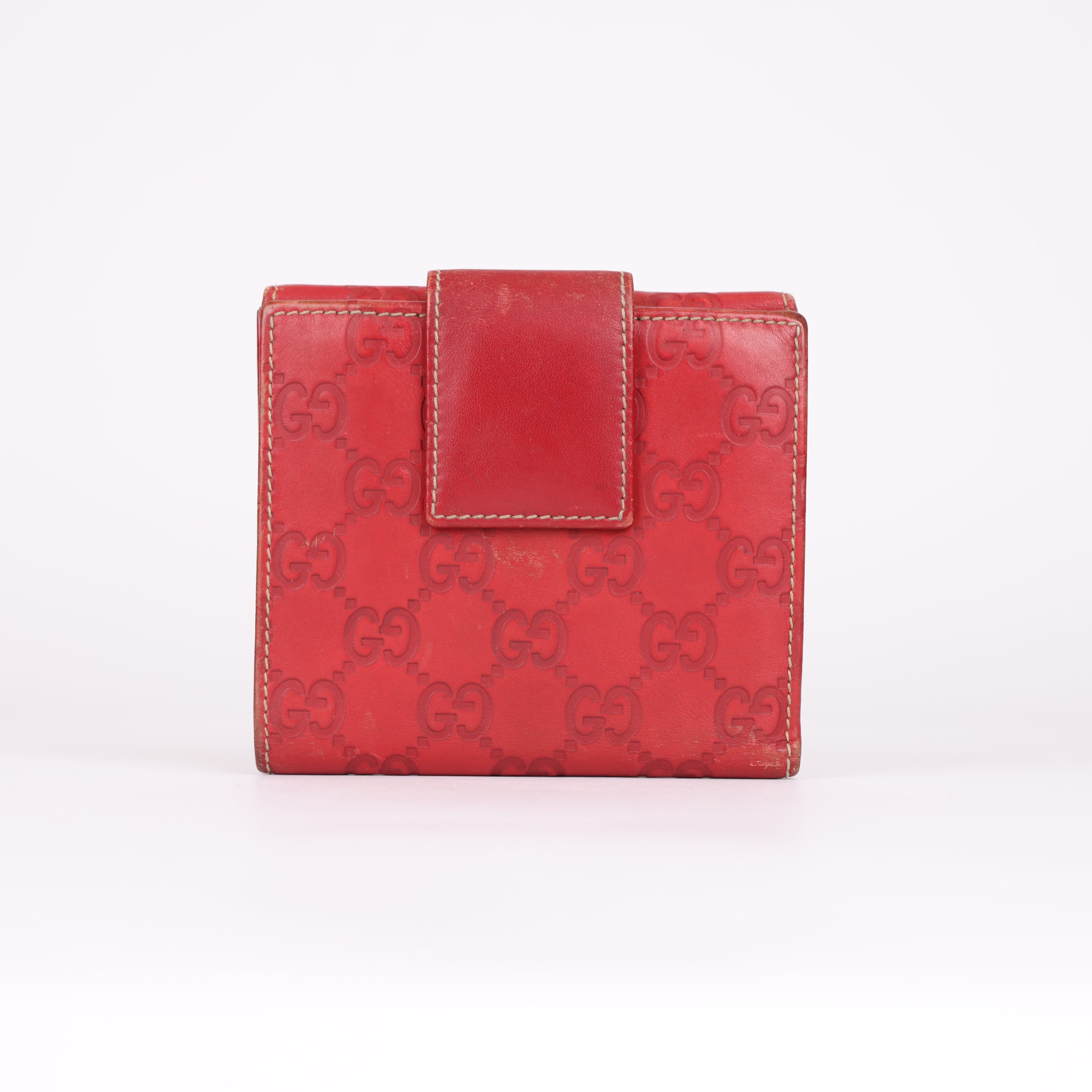 GUCCI Red GG Supreme Wallet- Pre Owned