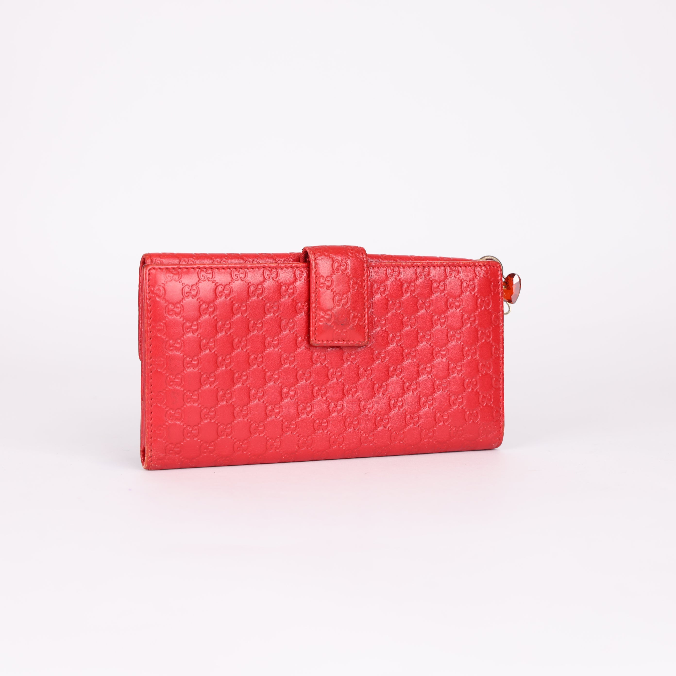GUCCI Red GG Embossed Leather Wallet- Pre Owned