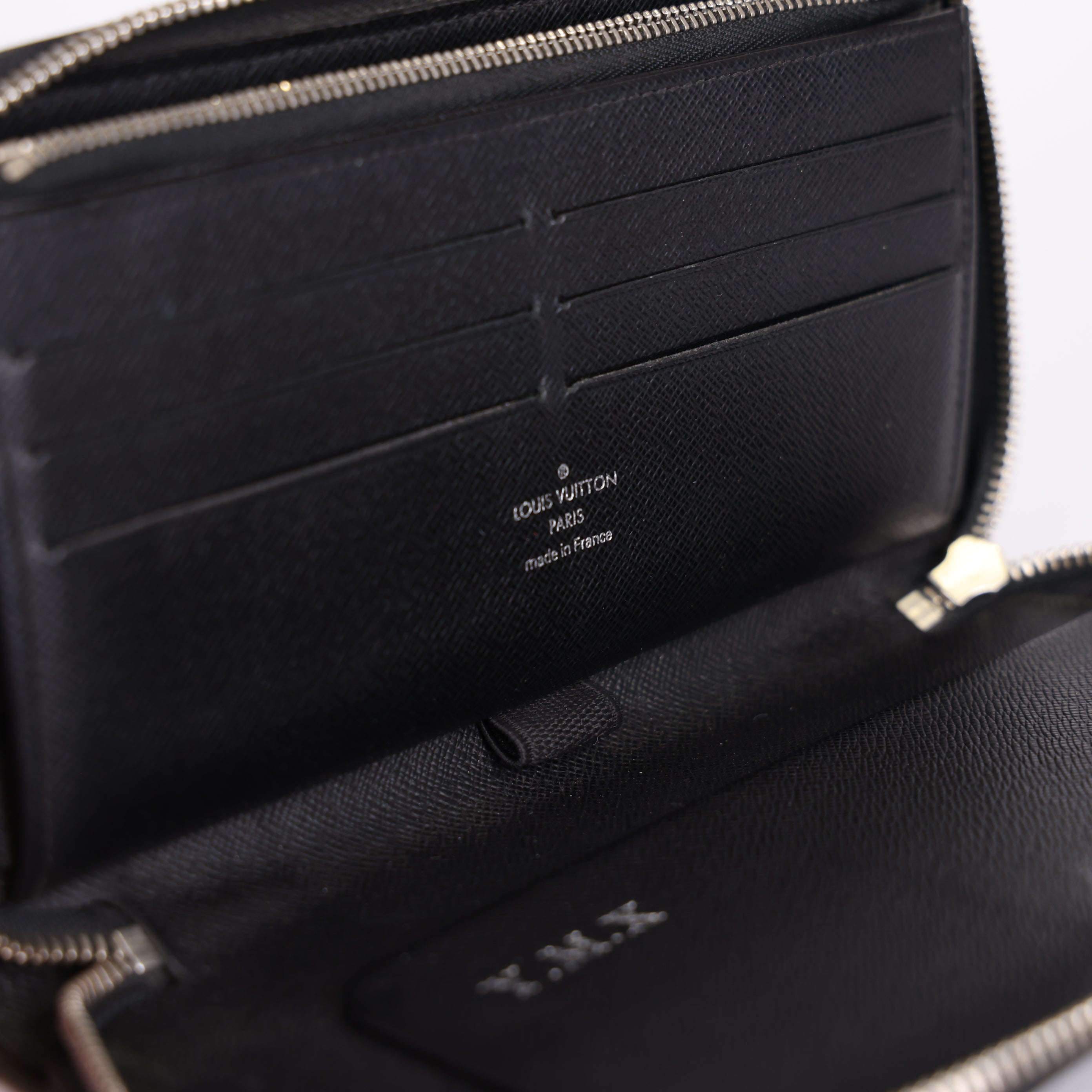 PRE OWNED- Louis Vuitton black water ripple logo wallet J0563W94421