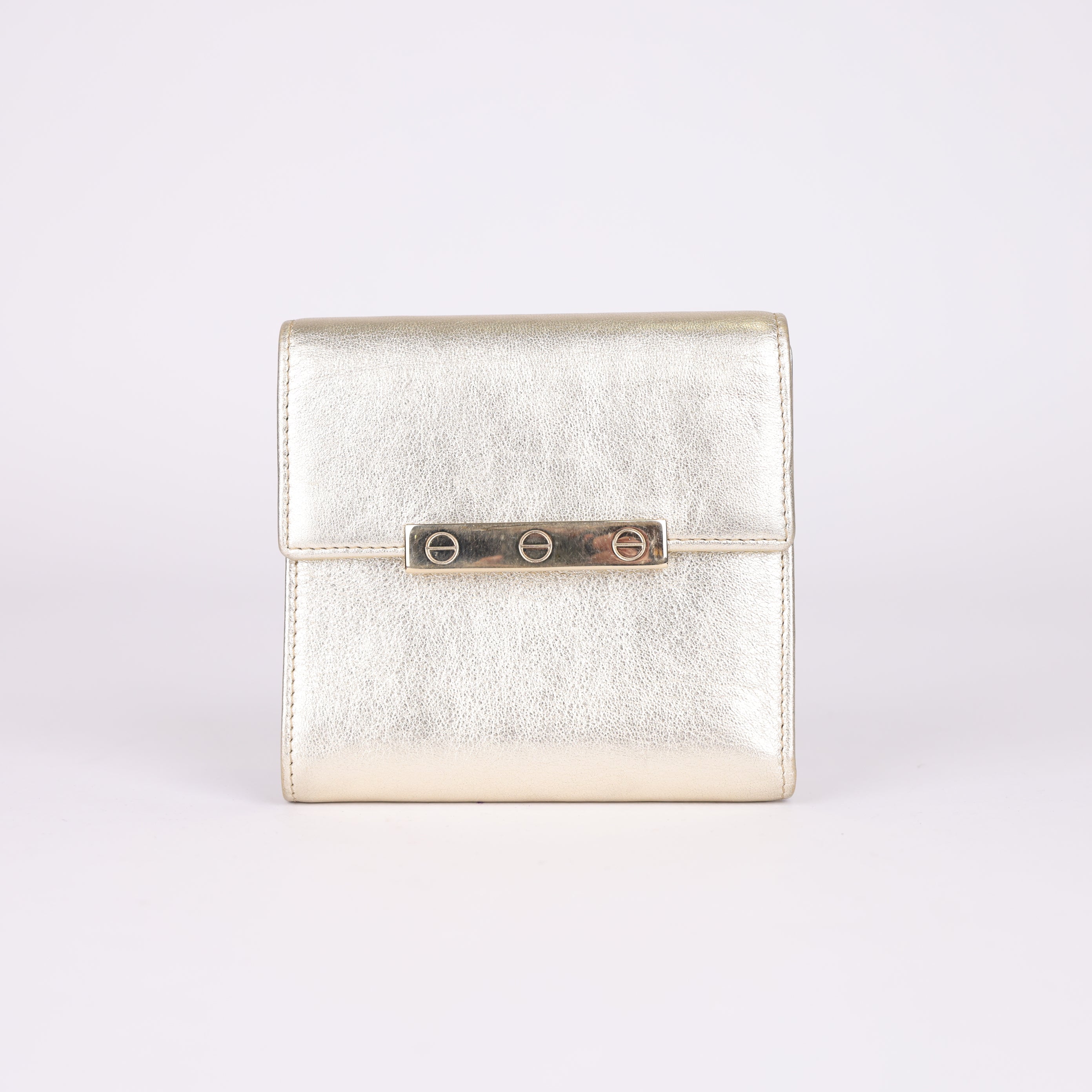 Cartier Gold-Tone Short Wallet- Pre Owned