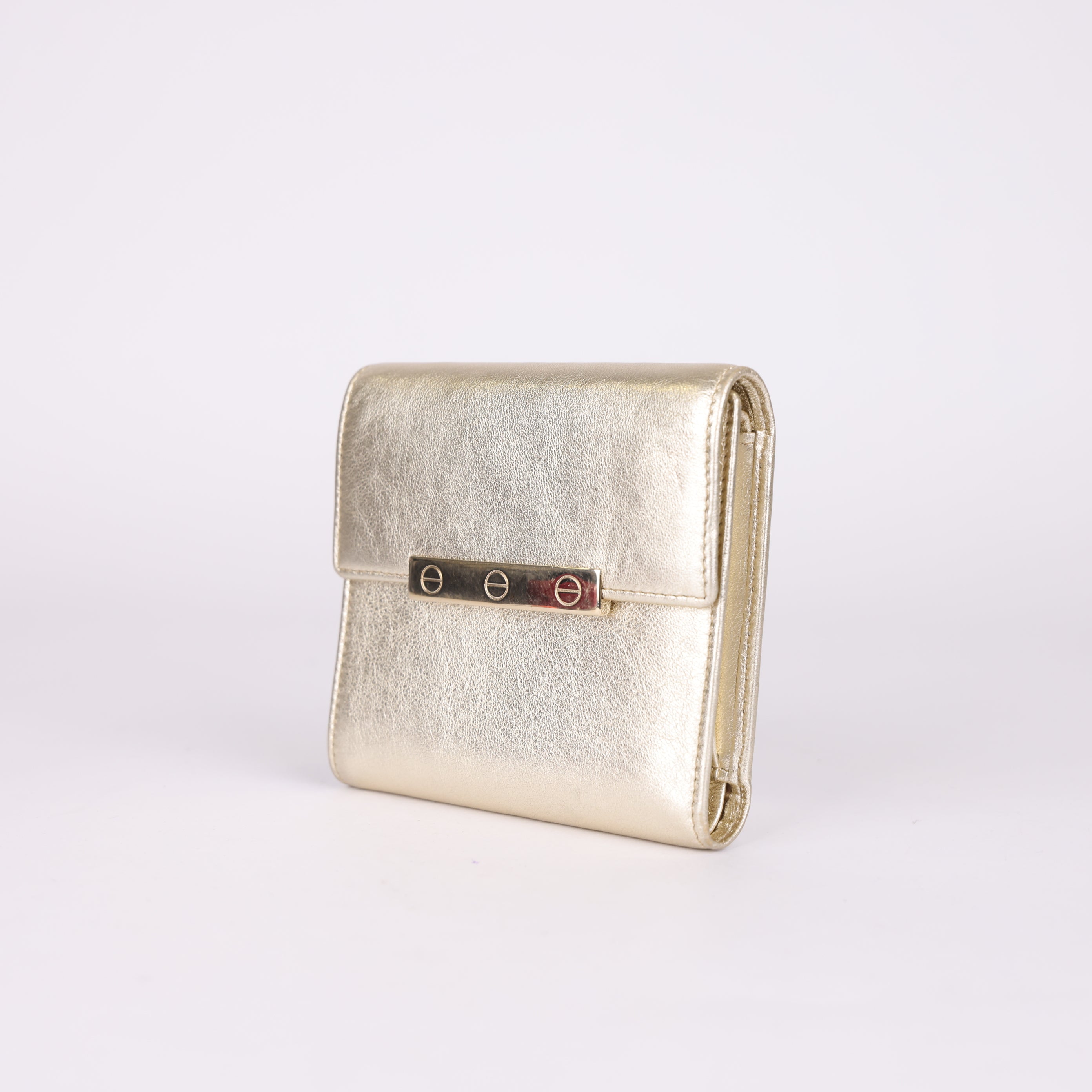 Cartier Gold-Tone Short Wallet- Pre Owned