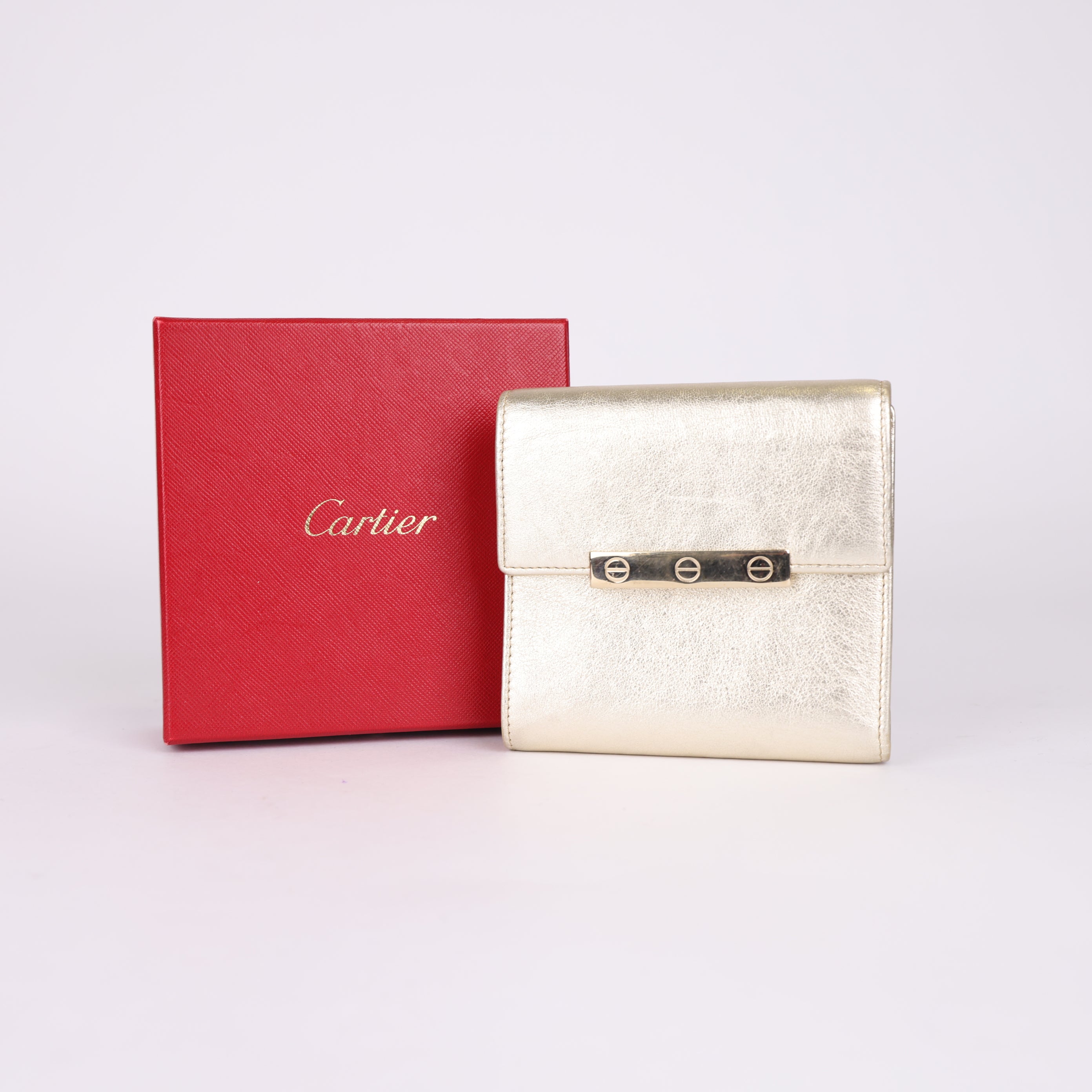 Cartier Gold-Tone Short Wallet- Pre Owned