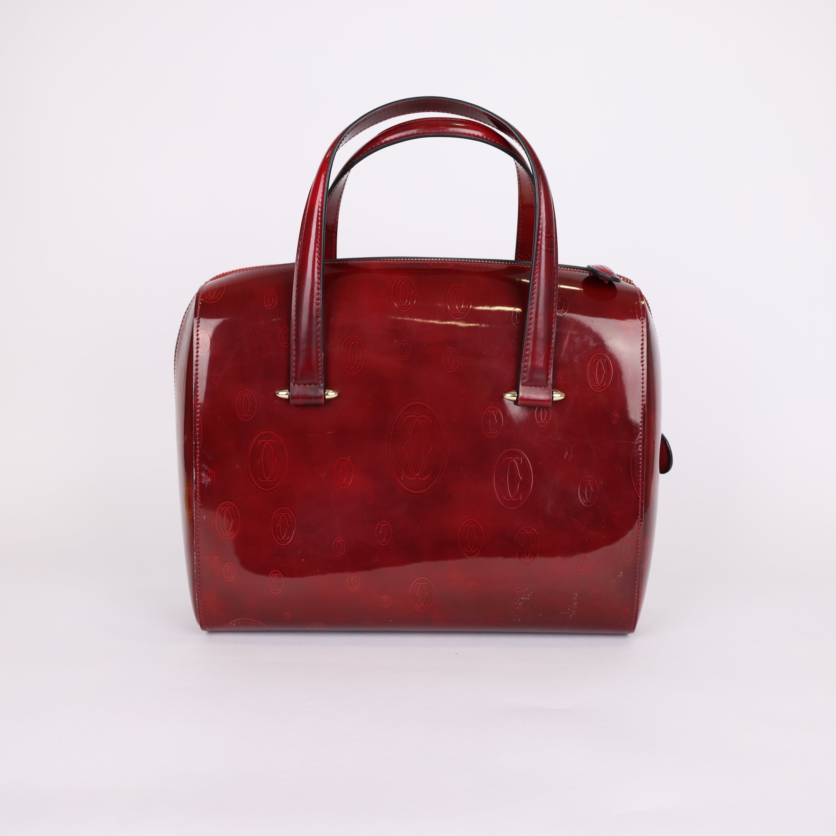 PRE OWNED-  Cartier red embossed handbag J0575B65241