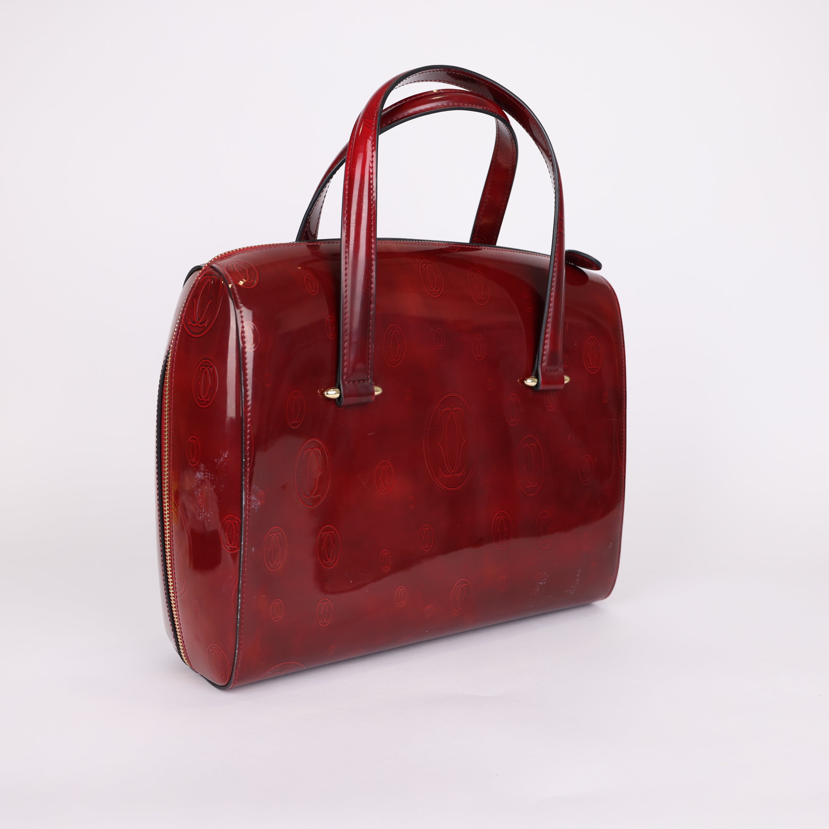 PRE OWNED-  Cartier red embossed handbag J0575B65241