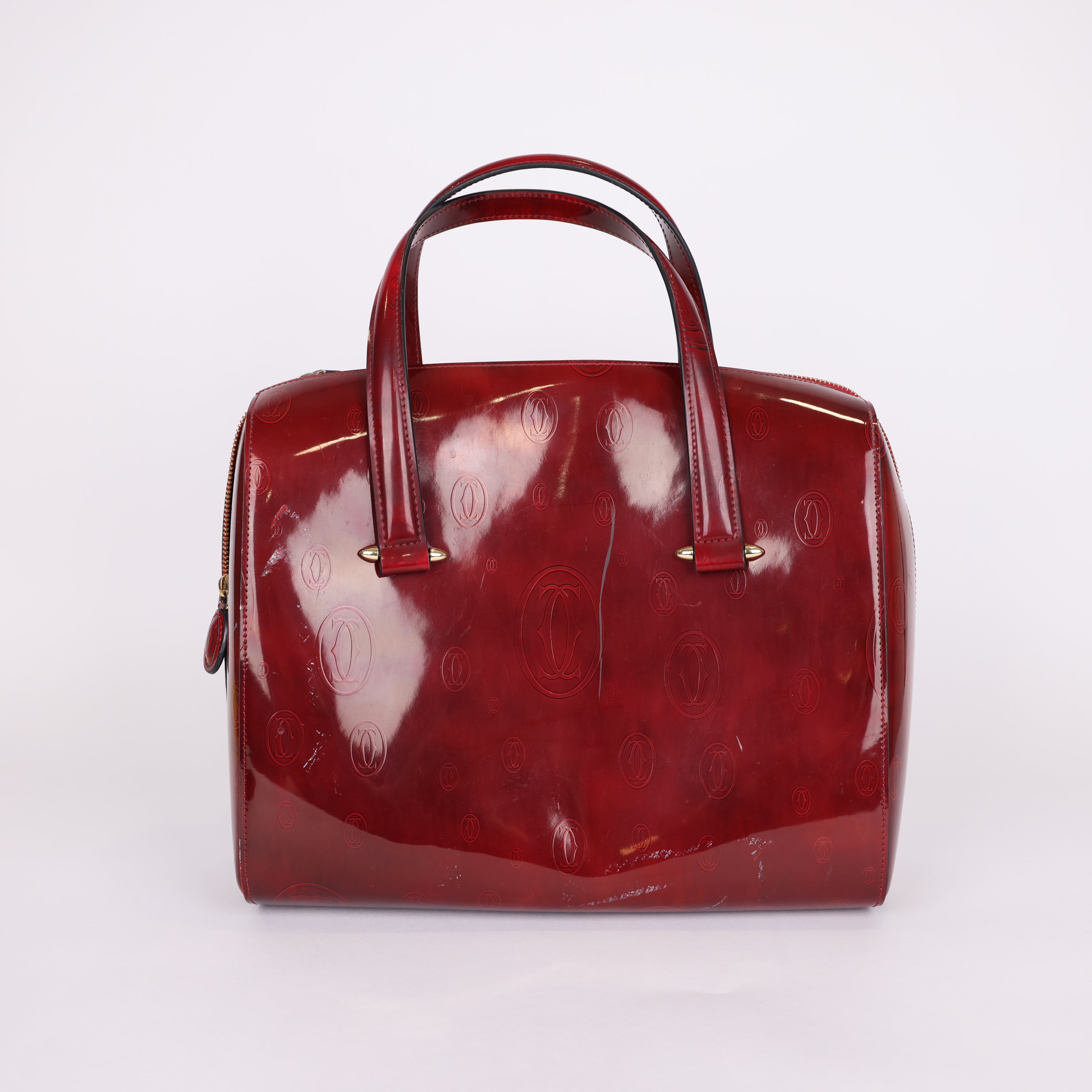 PRE OWNED-  Cartier red embossed handbag J0575B65241