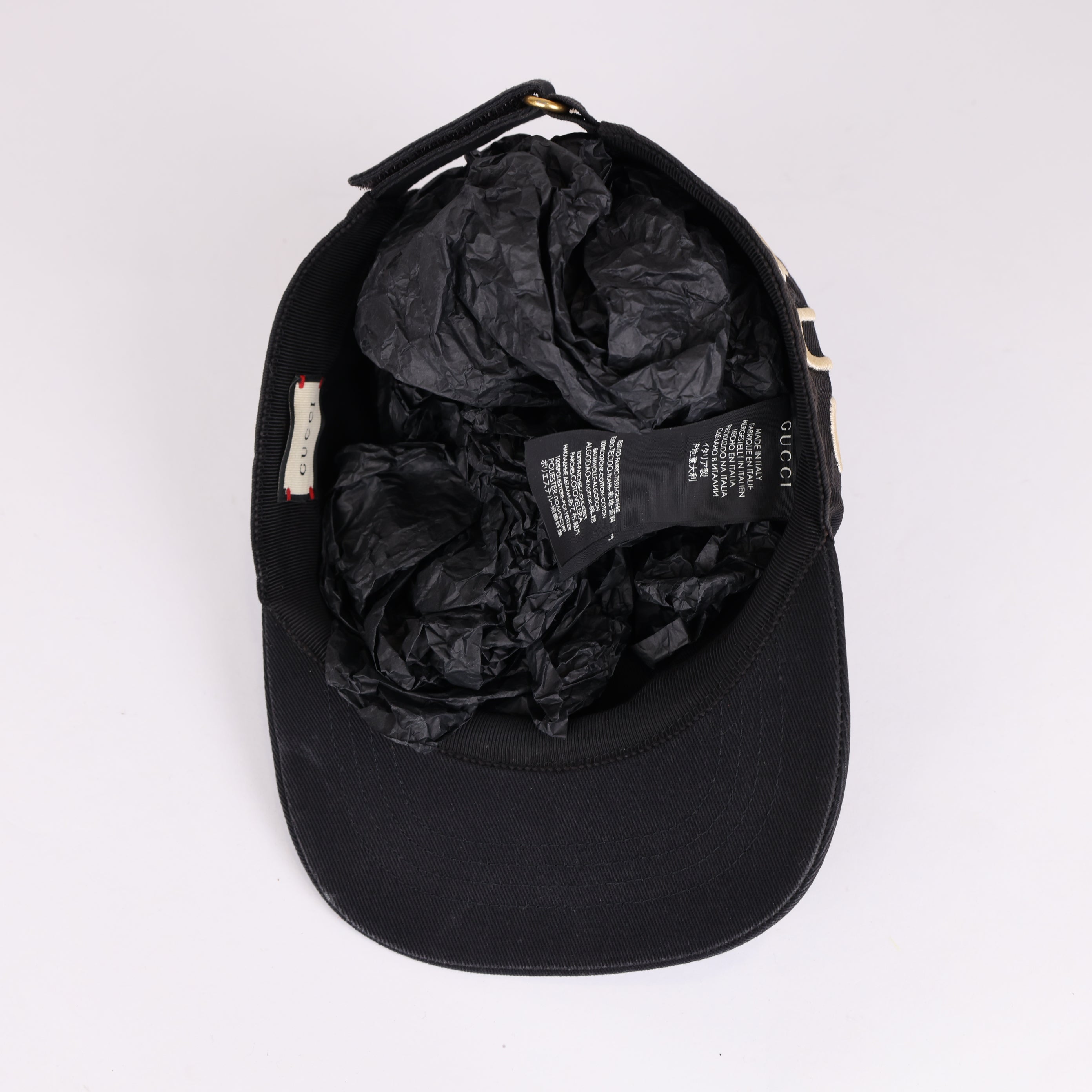 GUCCI Baseball Cap with Side Embroidered Logo- Pre Owned