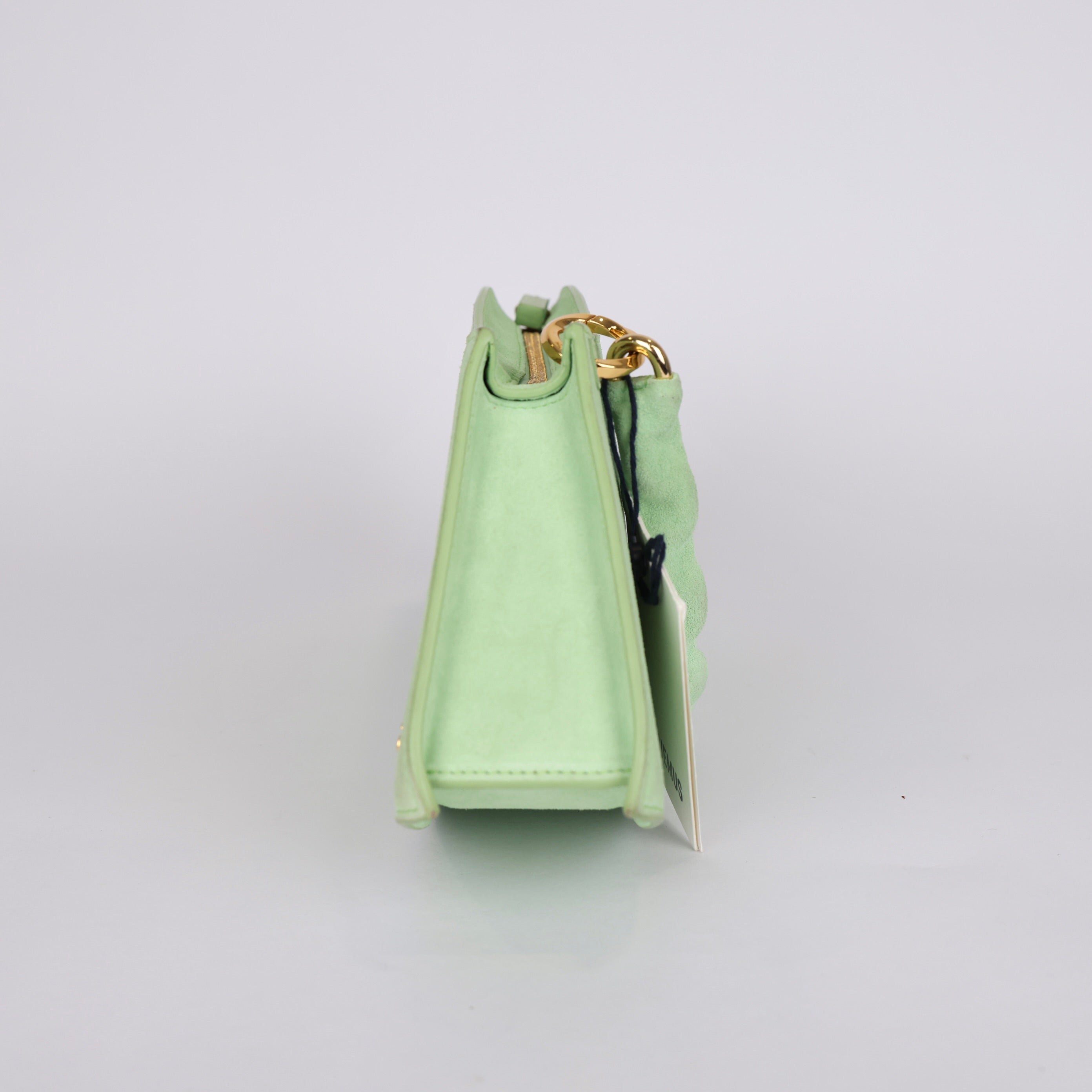 PRE OWNED- JACQUEMUS suede green shoulder bag J570B91023