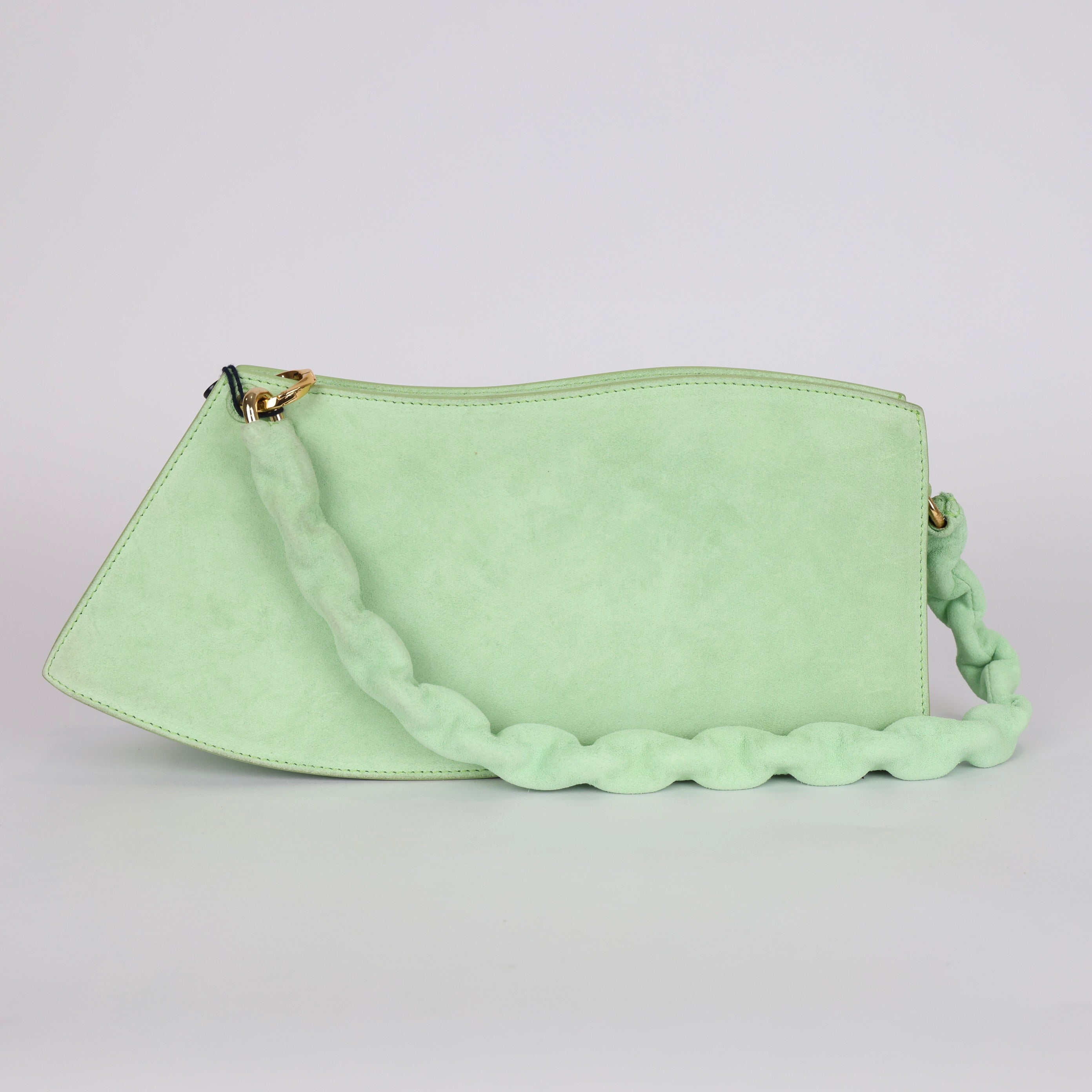 PRE OWNED- JACQUEMUS suede green shoulder bag J570B91023