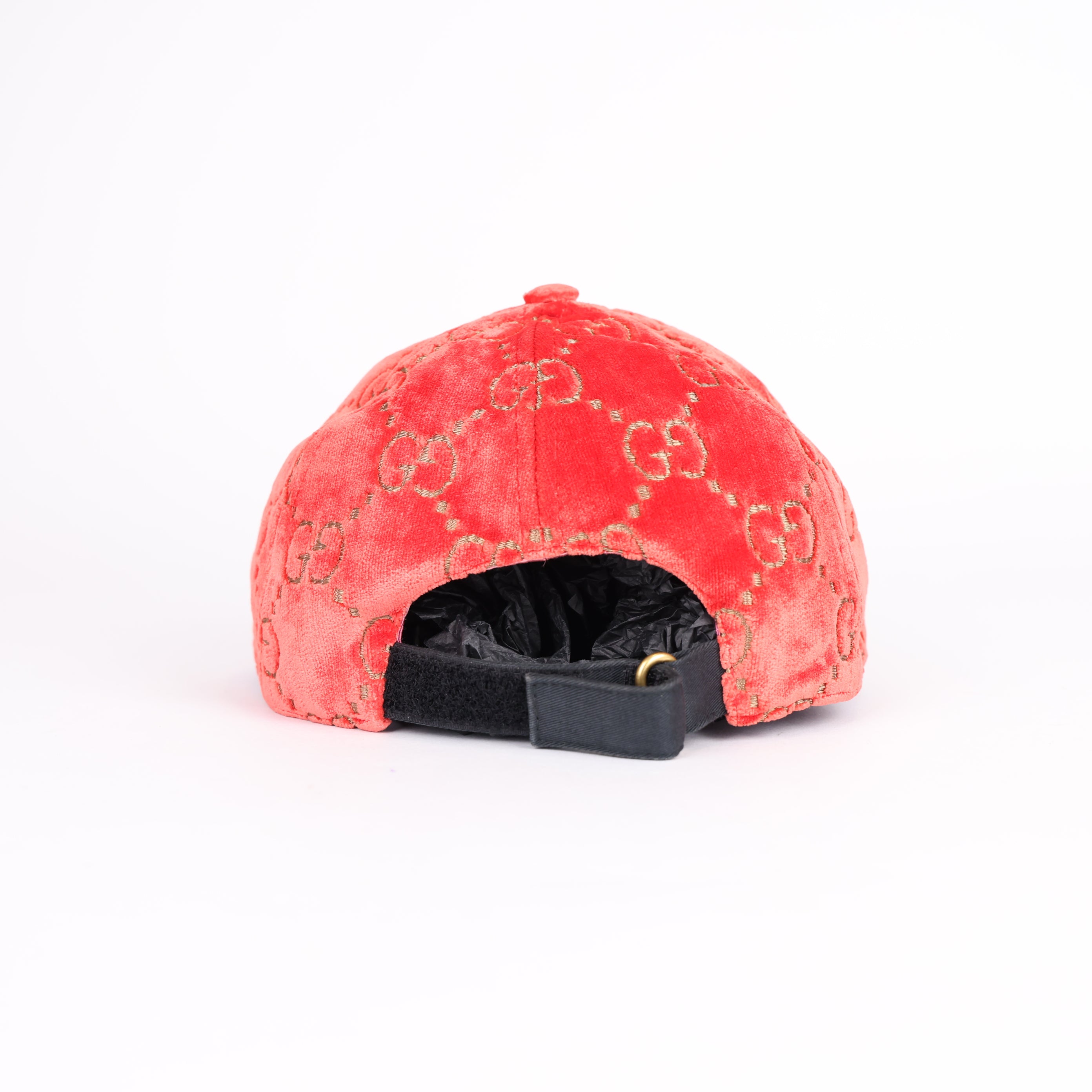 GUCCI Red Velvet GG Embossed Baseball Cap- Pre Owned