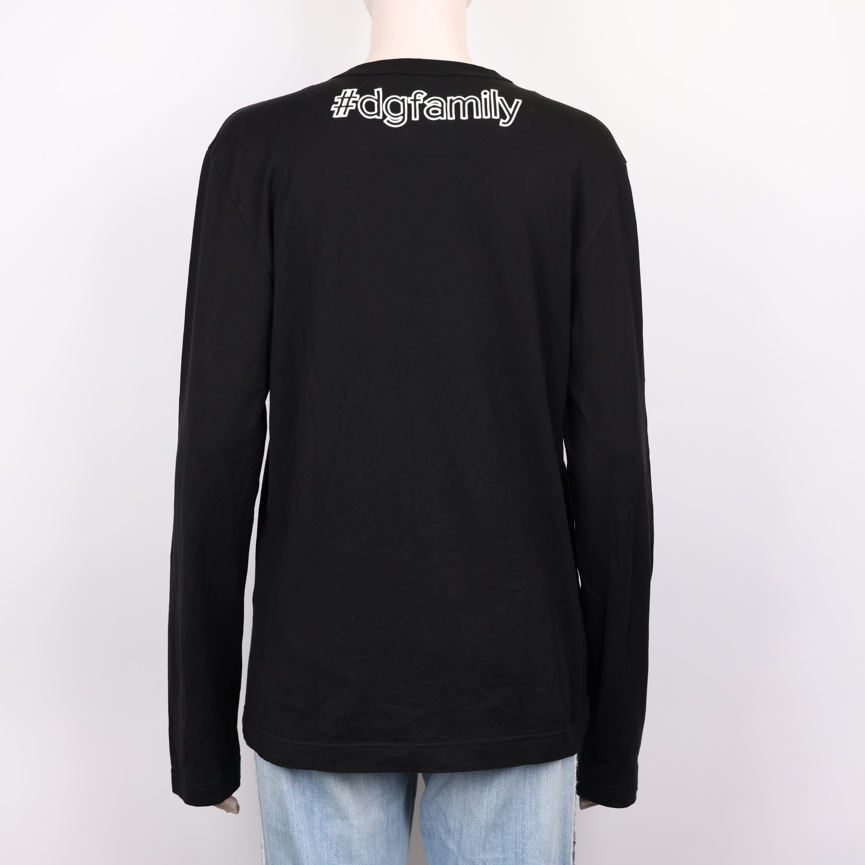 PRE OWNED- Dolce & Gabbana Cartoon Family of Three Embroidered Sweatshirt Size 46 J0619C84123