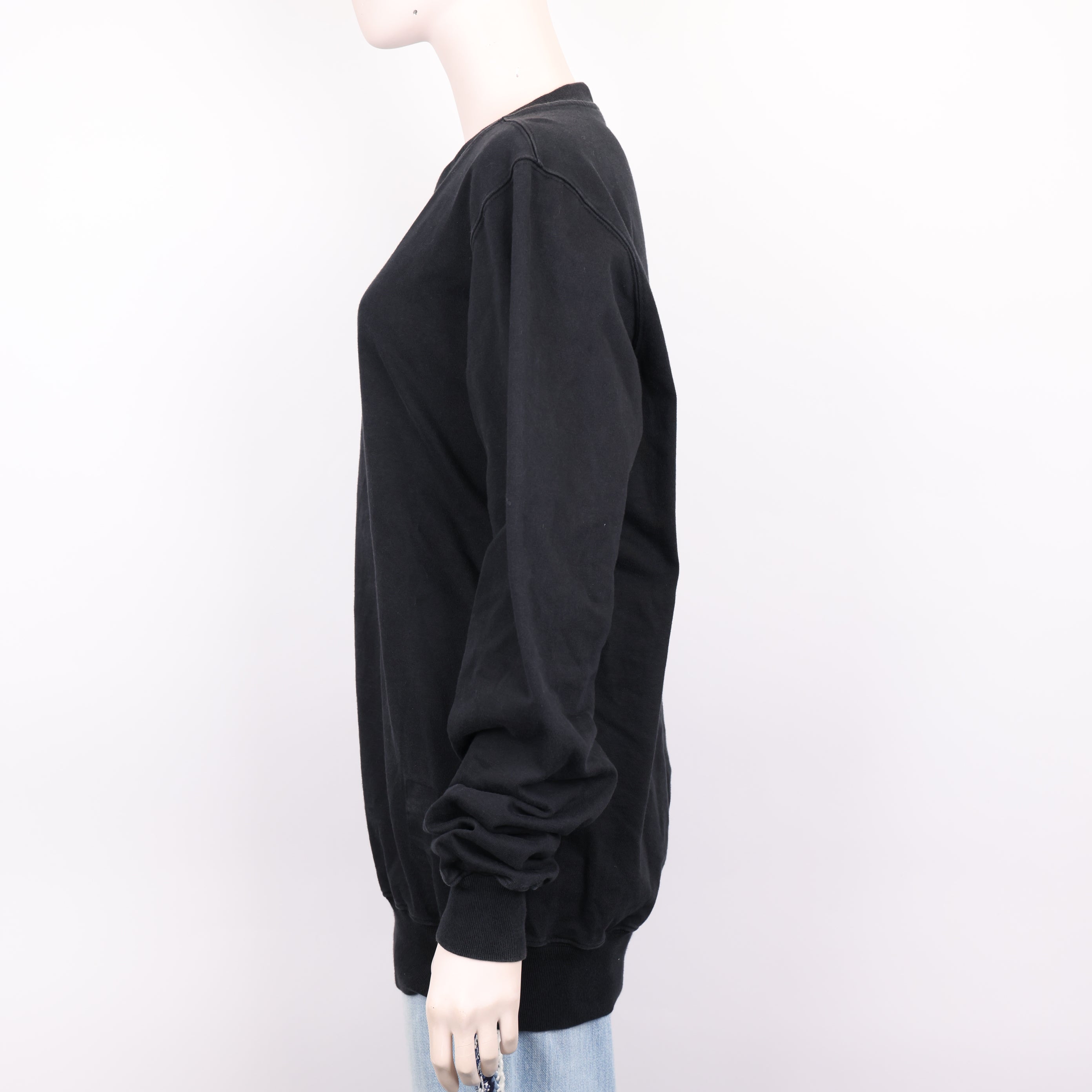 PRE OWNED- Rick Owens DRKSHDW Black Patch Crew Neck Sweatshirt Size M J0590C54472