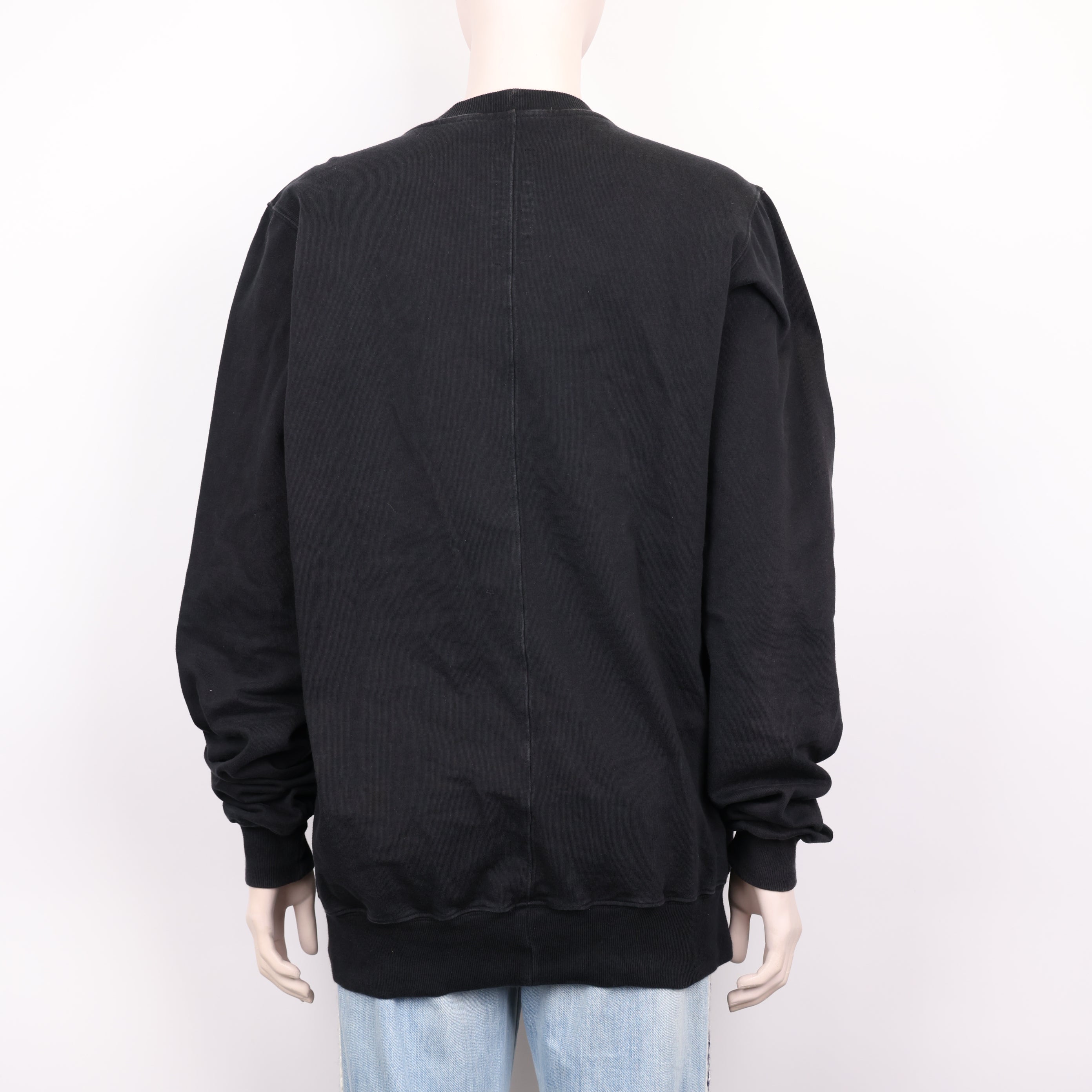 PRE OWNED- Rick Owens DRKSHDW Black Patch Crew Neck Sweatshirt Size M J0590C54472