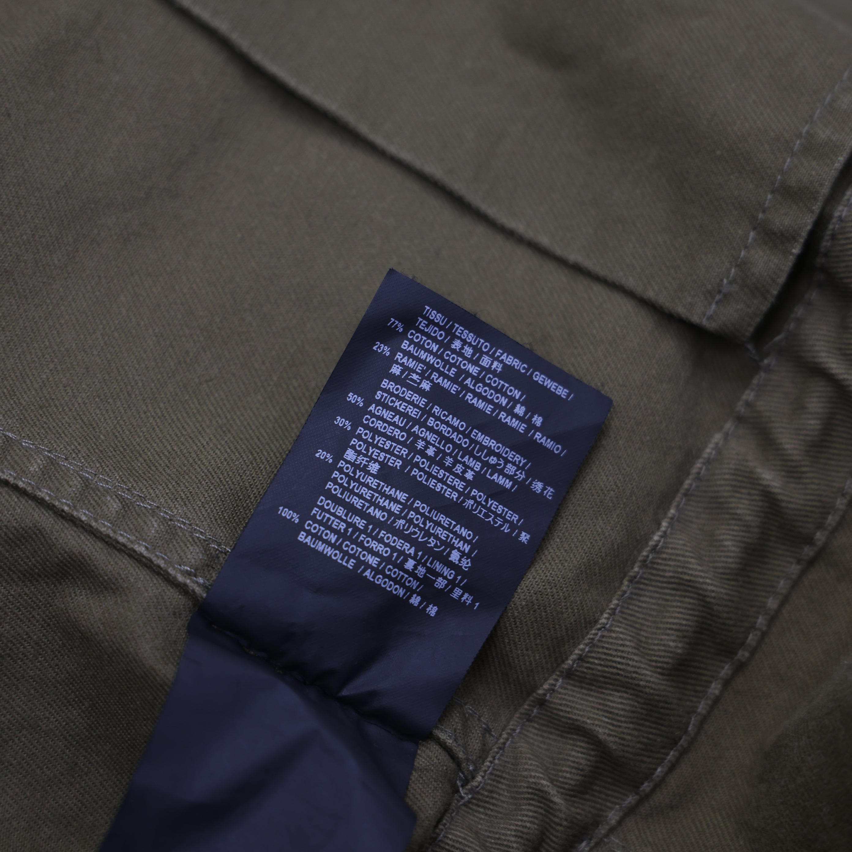 PRE OWNED- Saint Laurent slp army green logo embroidered jacket size 48 J0592C21194