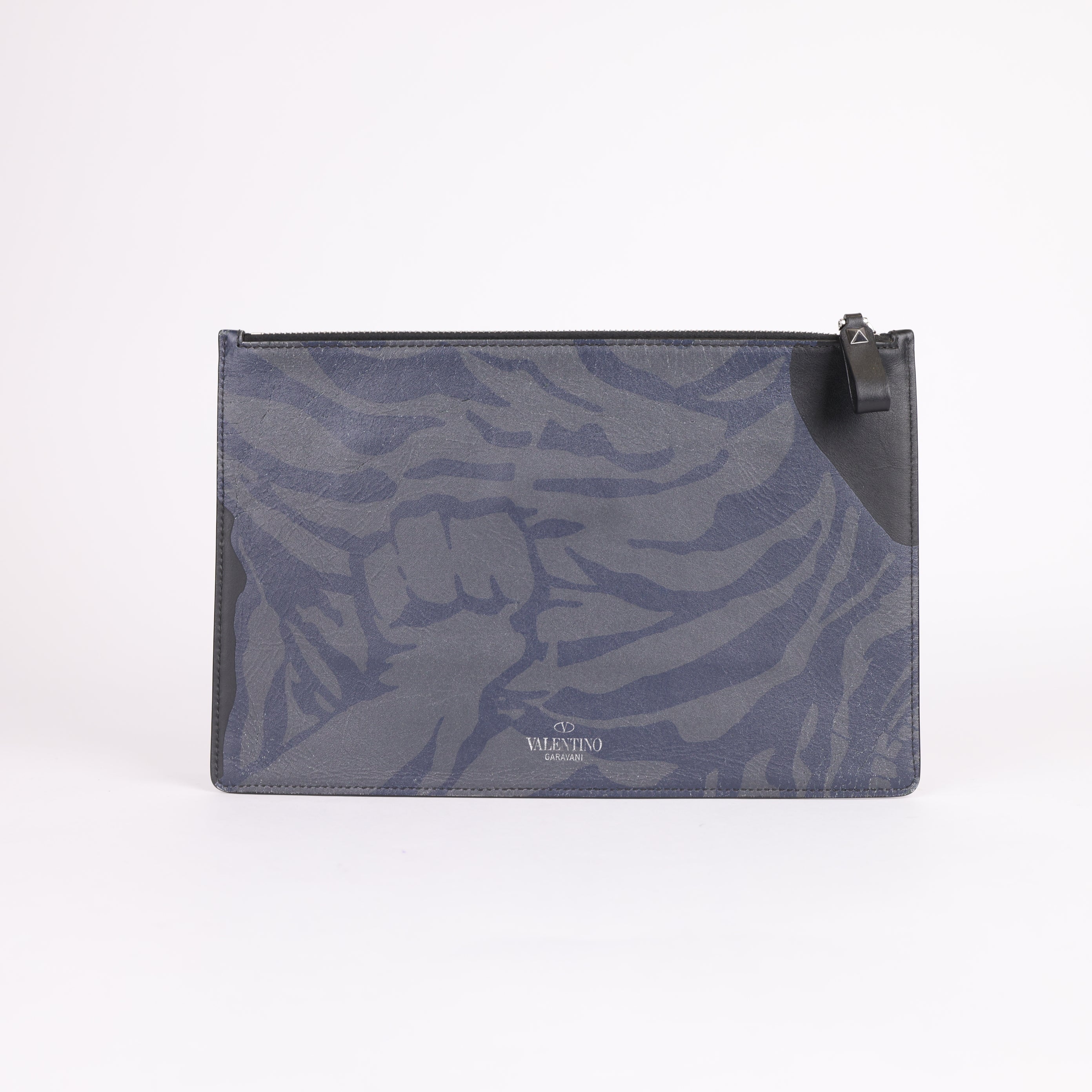 Valentino Garavani Tiger-Print Leather Pouch- Pre Owned