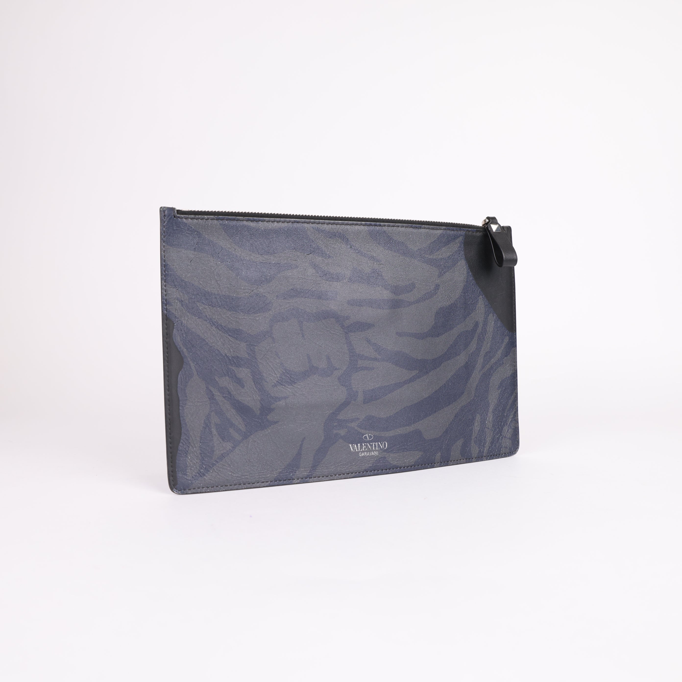 Valentino Garavani Tiger-Print Leather Pouch- Pre Owned