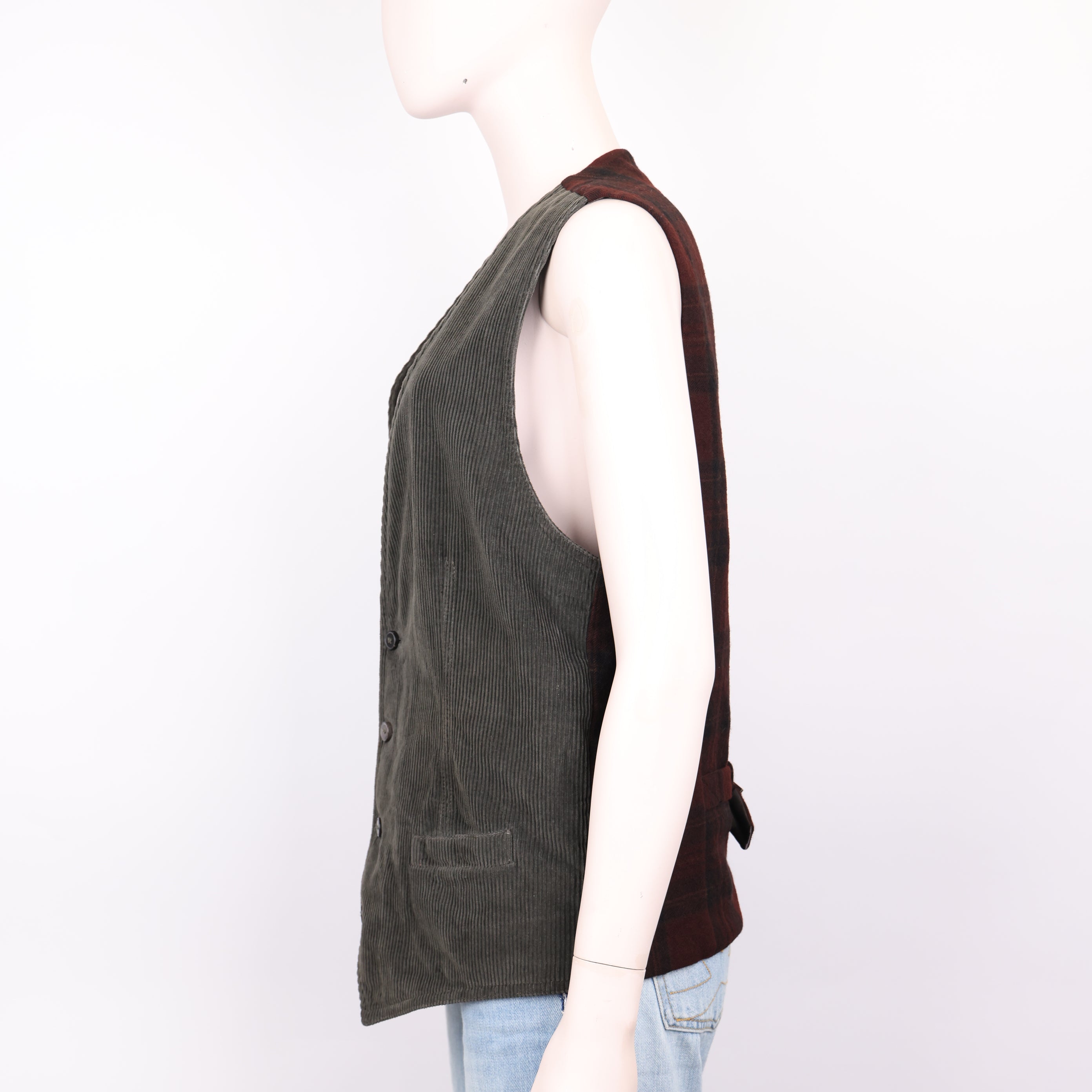 PRE OWNED- Dolce & Gabbana Corduroy Check Vest Size 50 J0600C80771