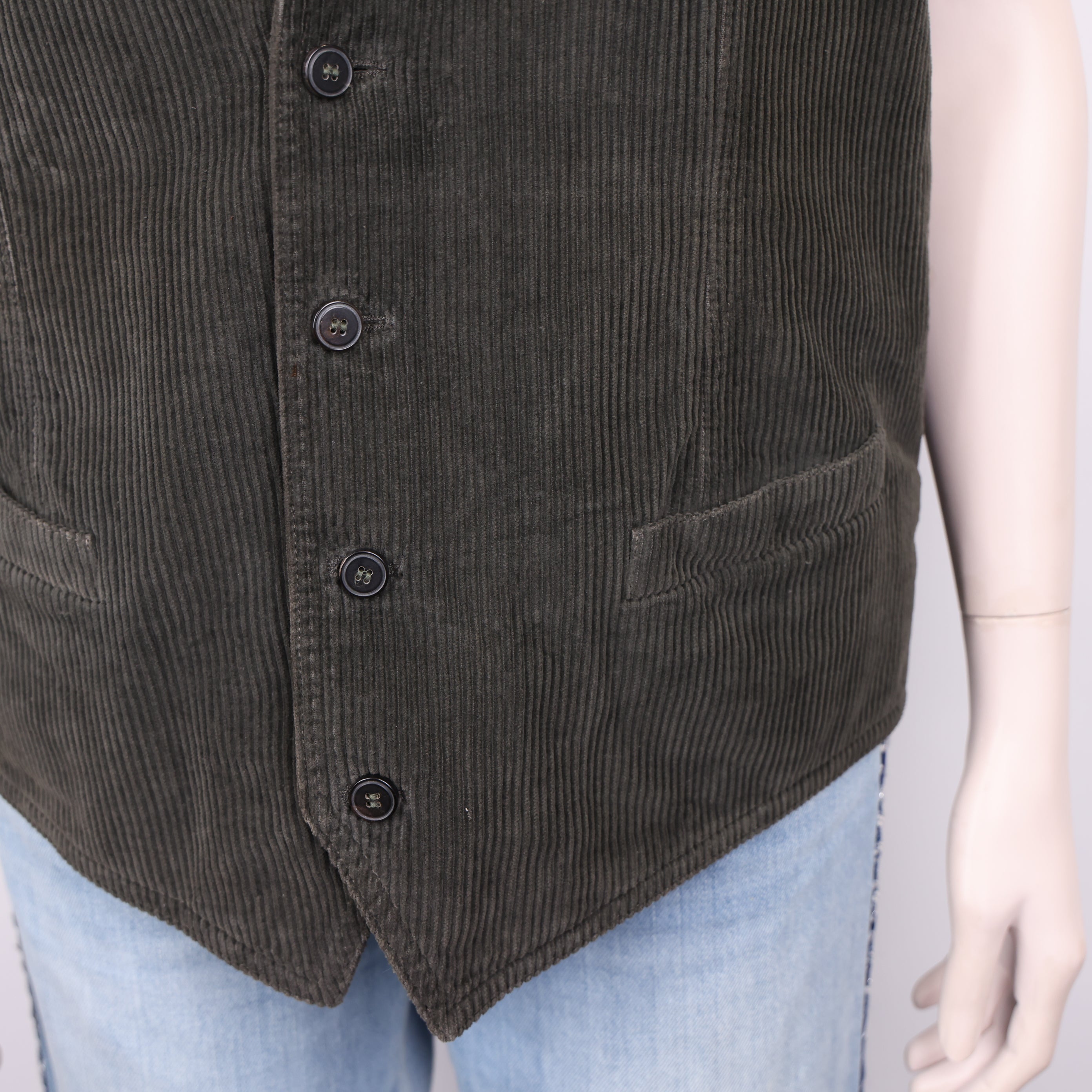 PRE OWNED- Dolce & Gabbana Corduroy Check Vest Size 50 J0600C80771