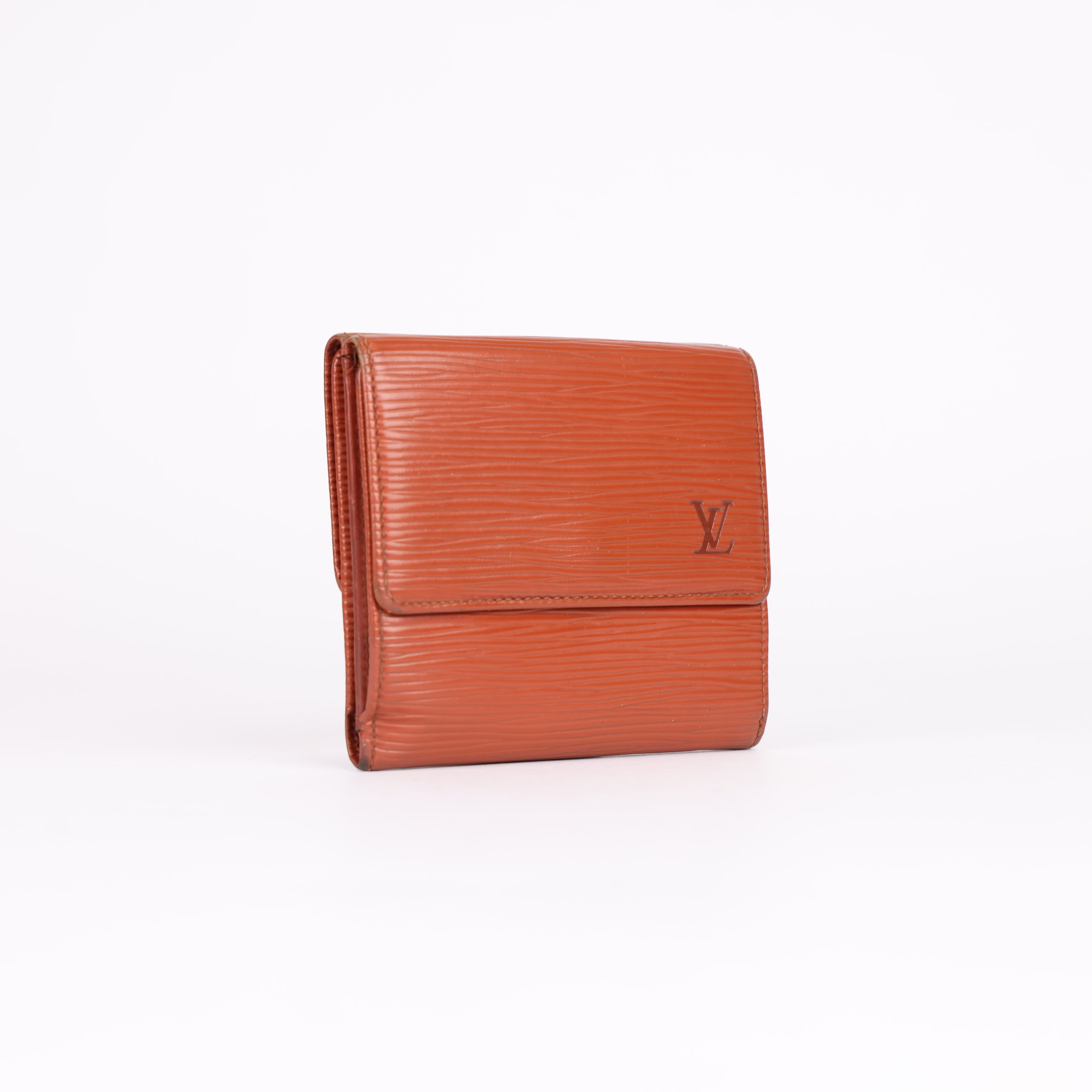 LOUIS VUITTON Trifold Epi Leather Brown Wallet Coin Purse- Pre Owned