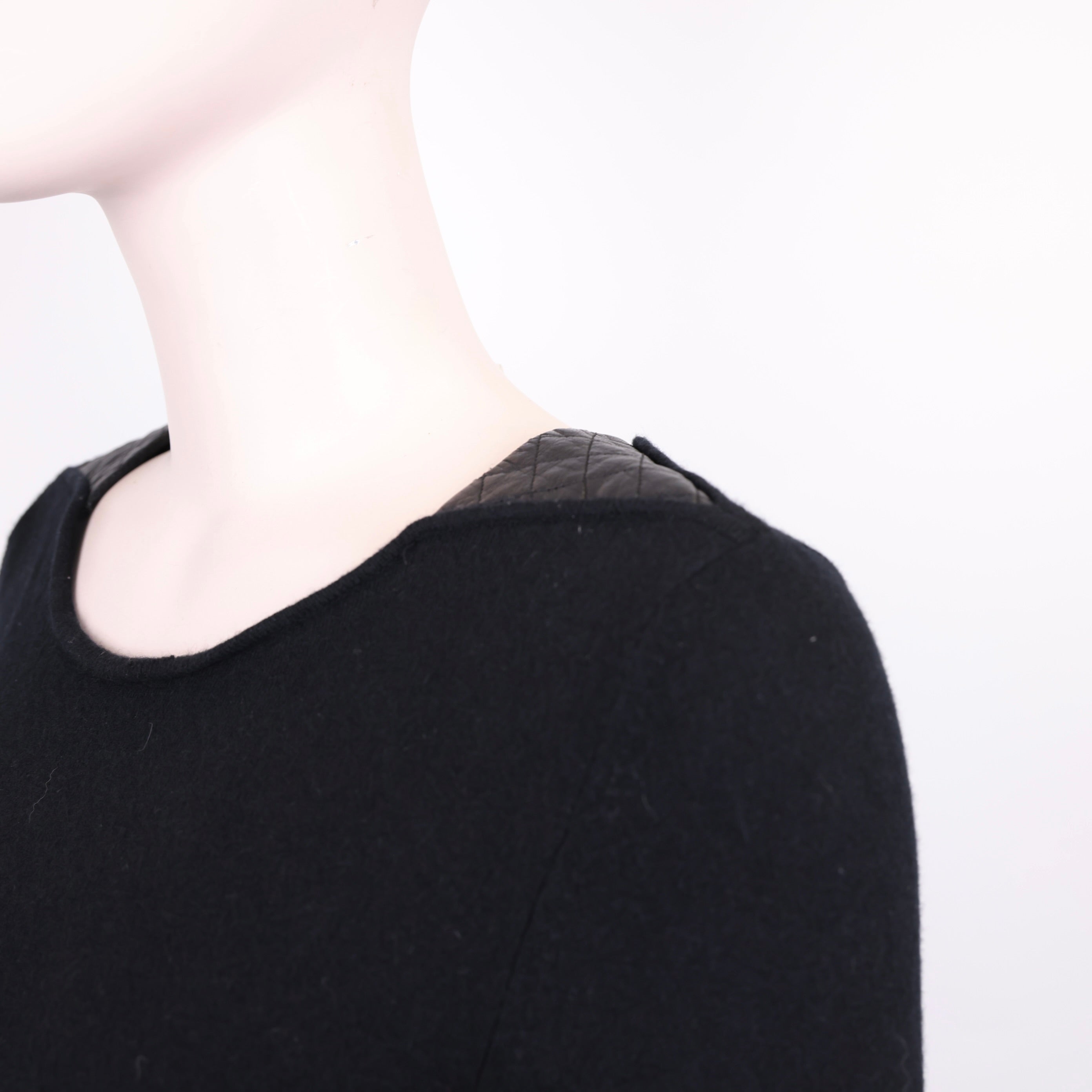 PRE OWNED- CHANEL Black Pocket Leather Dress Size 38 J0586C12904